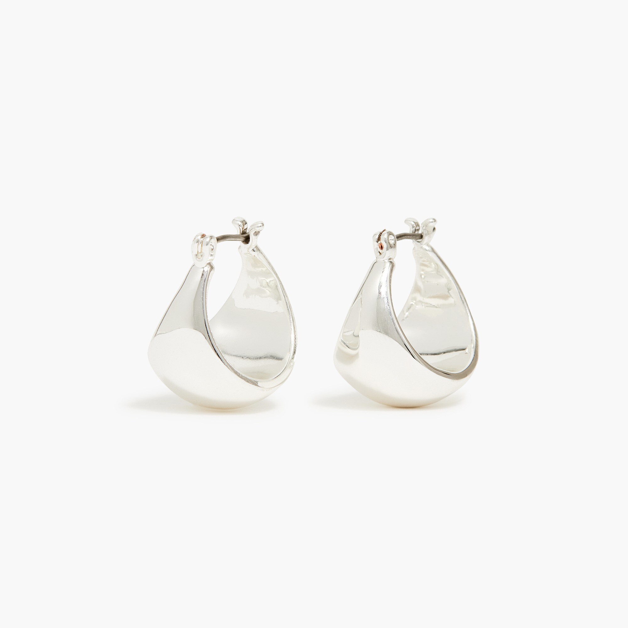 womens Silver triangle hoop earrings
