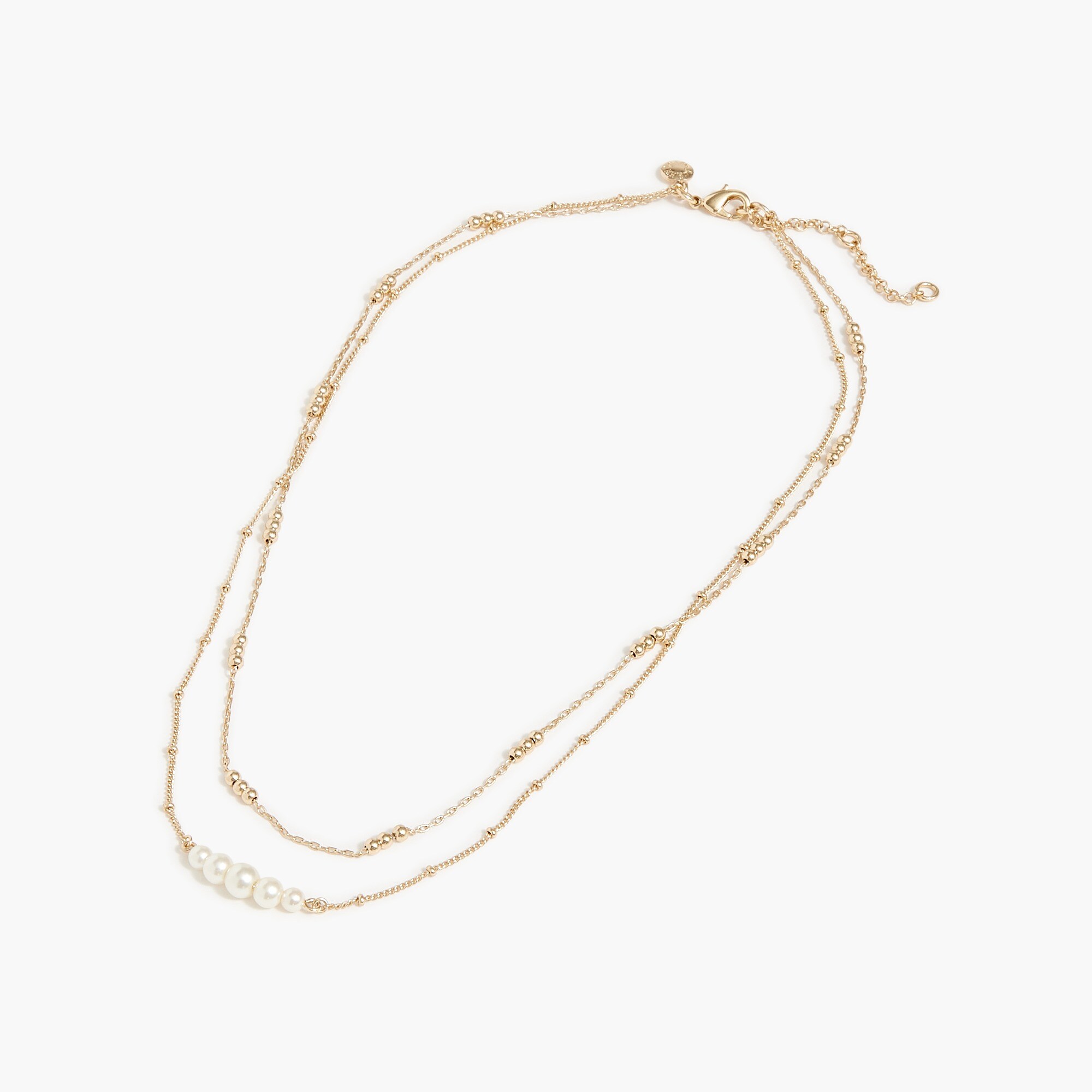 Beaded pearl layering necklace