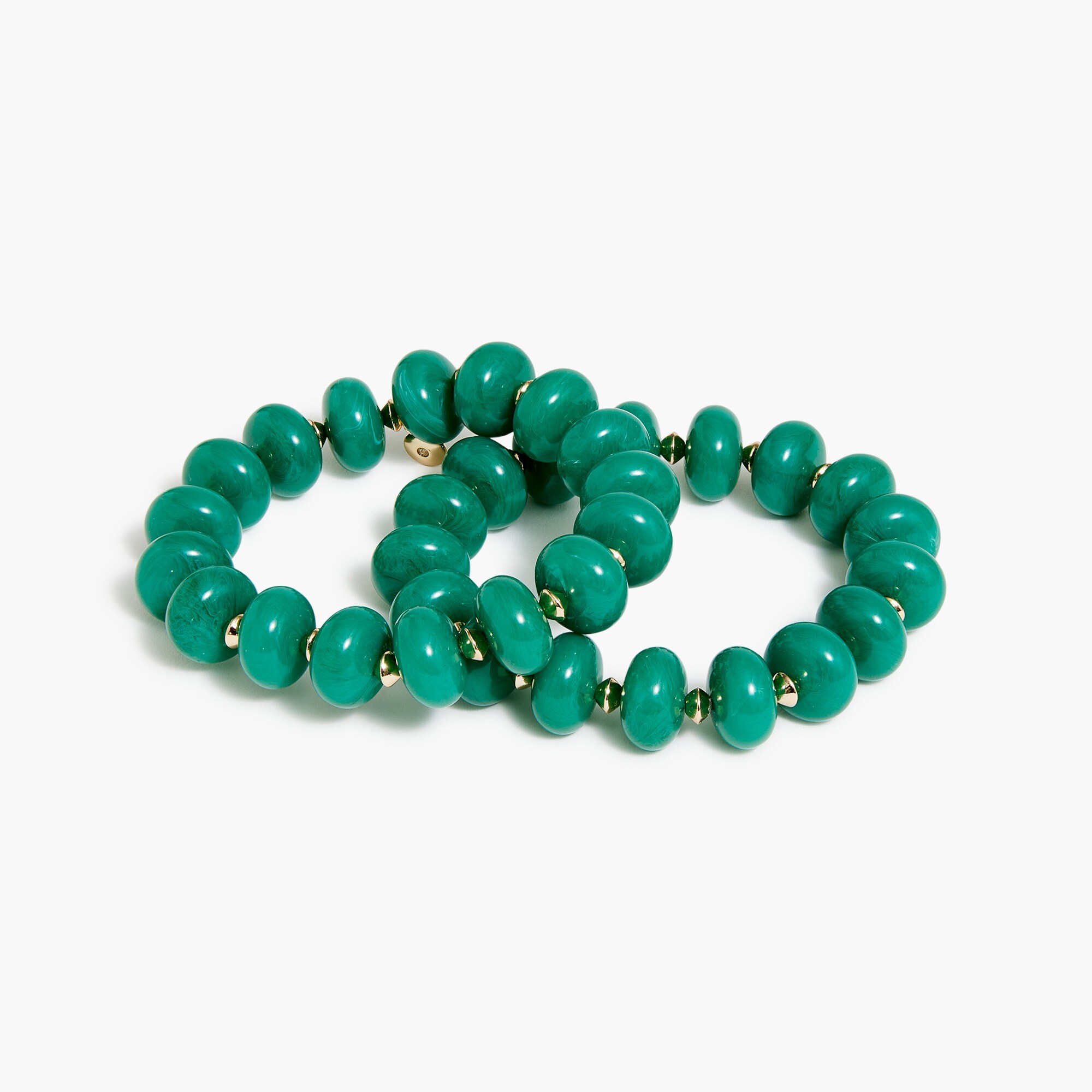 Chunky bead stretch bracelets set-of-two