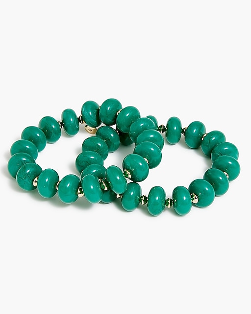  Chunky bead stretch bracelets set-of-two