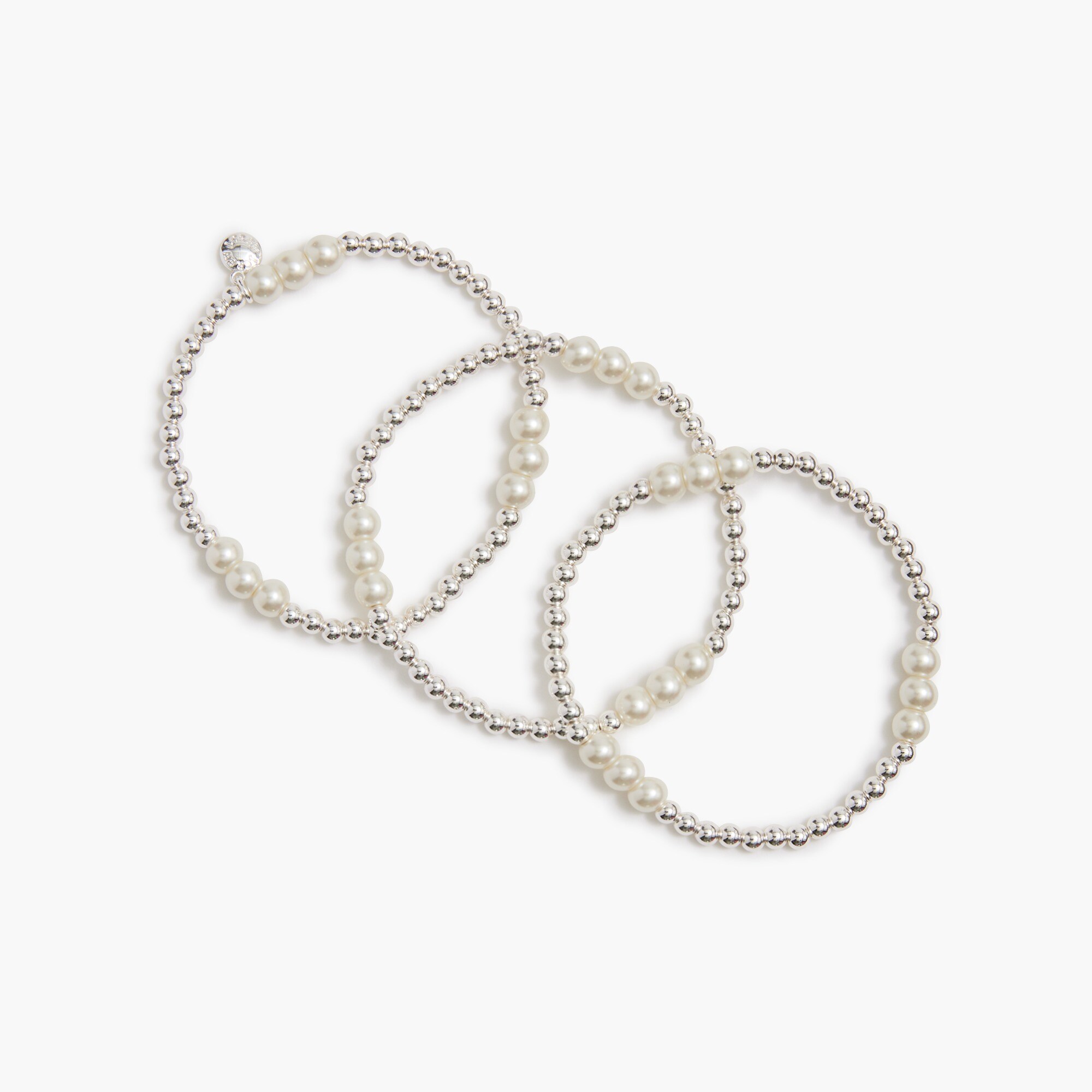 womens Pearl bauble bracelets set-of-three
