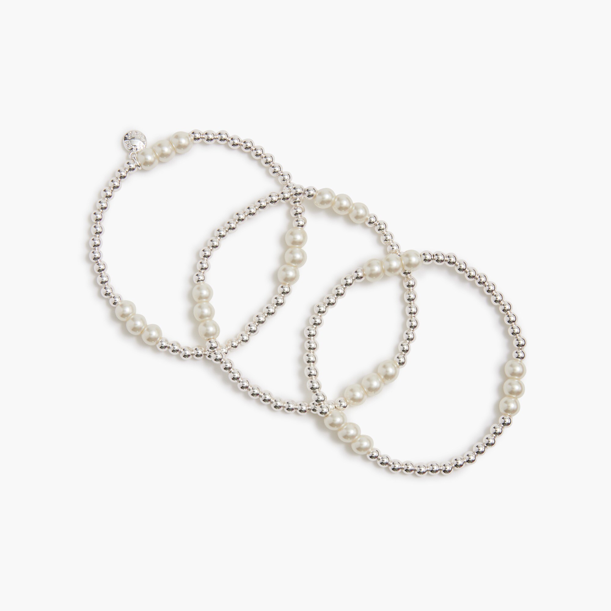 Pearl bauble bracelets set-of-three