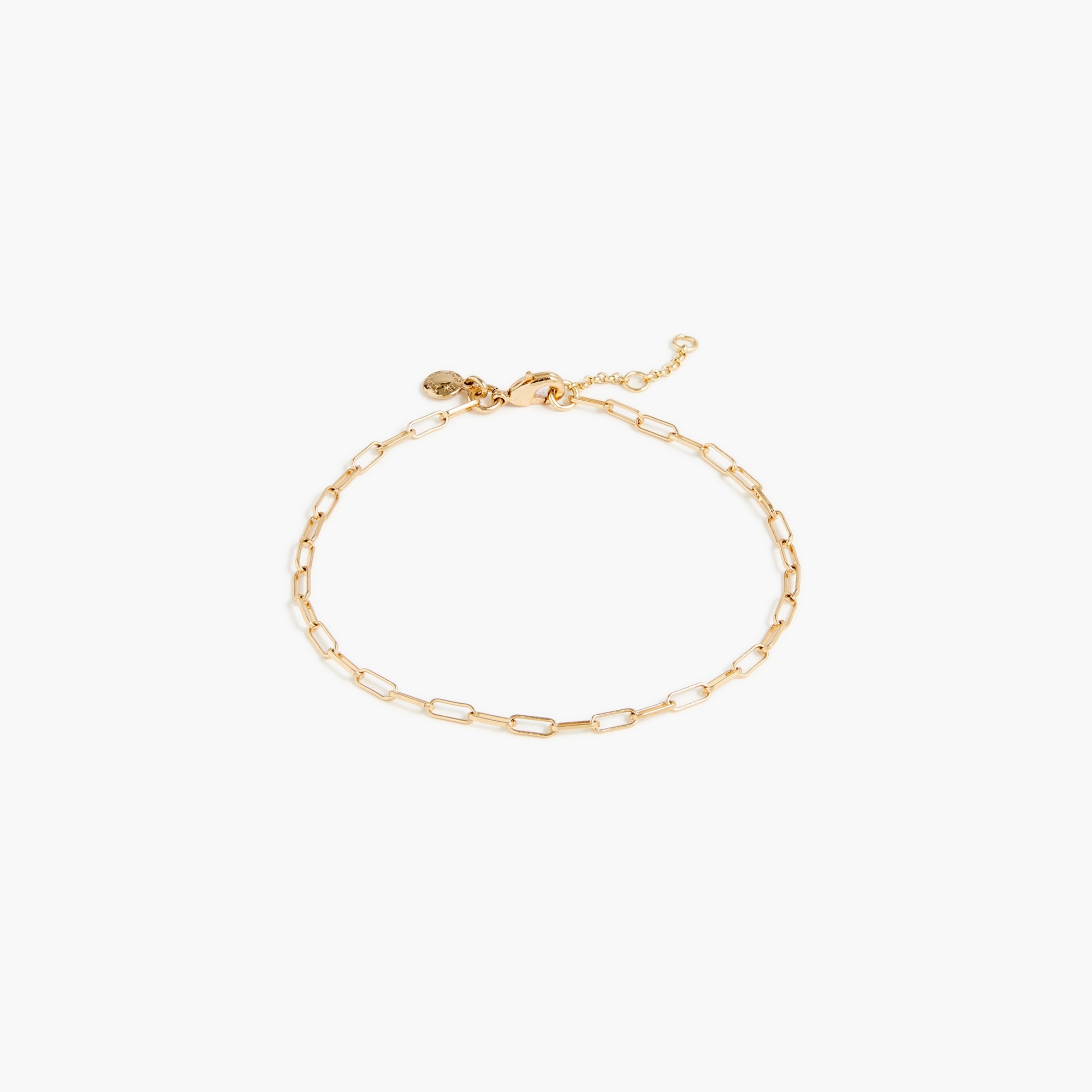 womens Gold paper clip anklet