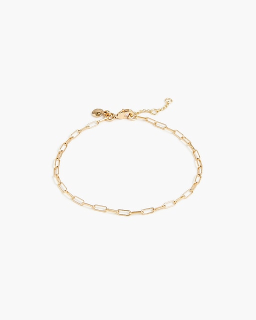 womens Gold paper clip anklet