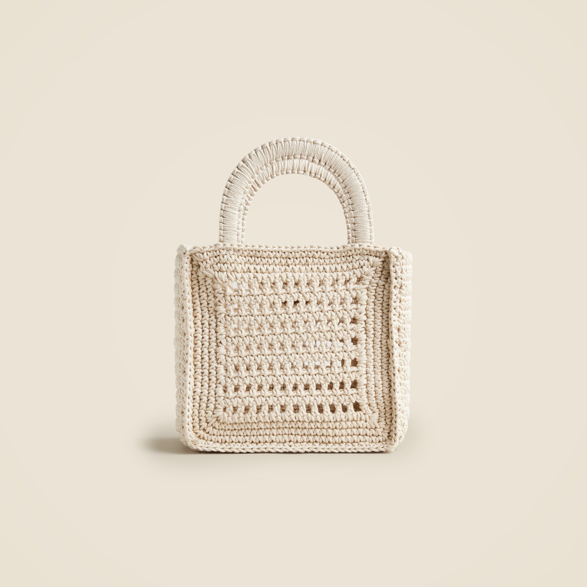 Crochet top-handle bag