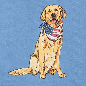 Boys' dog with patriotic bandana graphic tee QUIET HARBOR factory: boys' dog with patriotic bandana graphic tee for boys