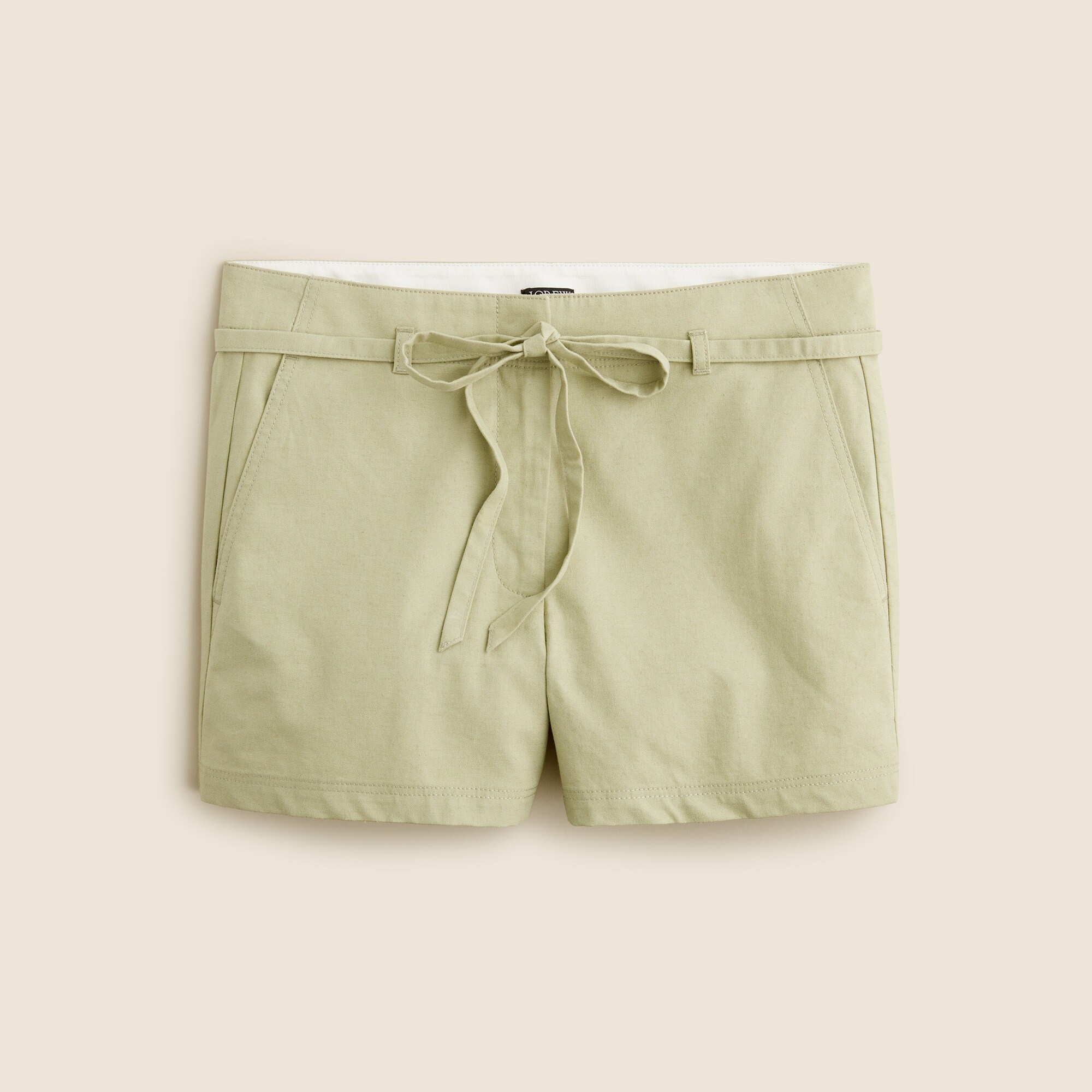 Belted 3" short in cotton blend