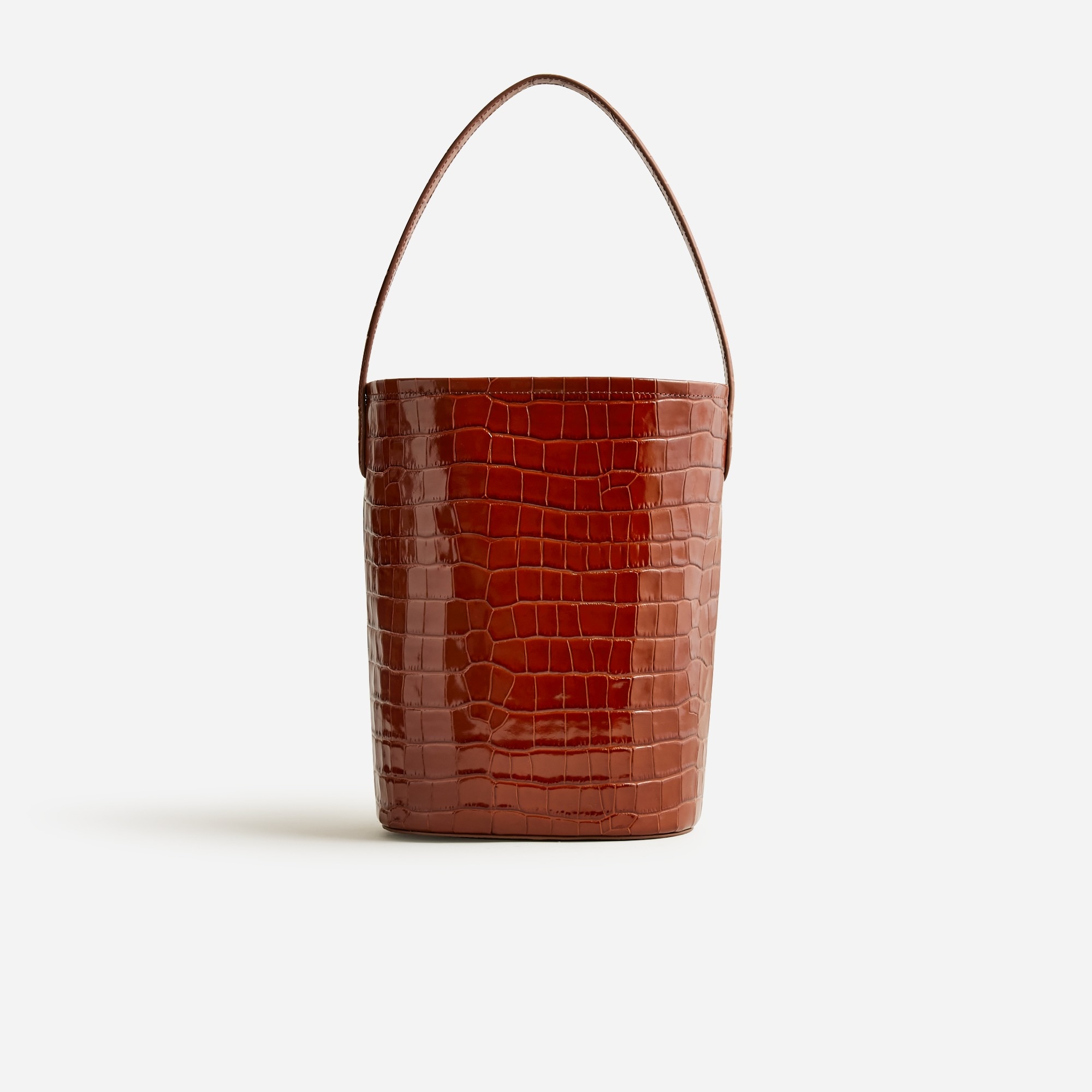 womens Berkeley bucket bag in Italian croc-embossed leather