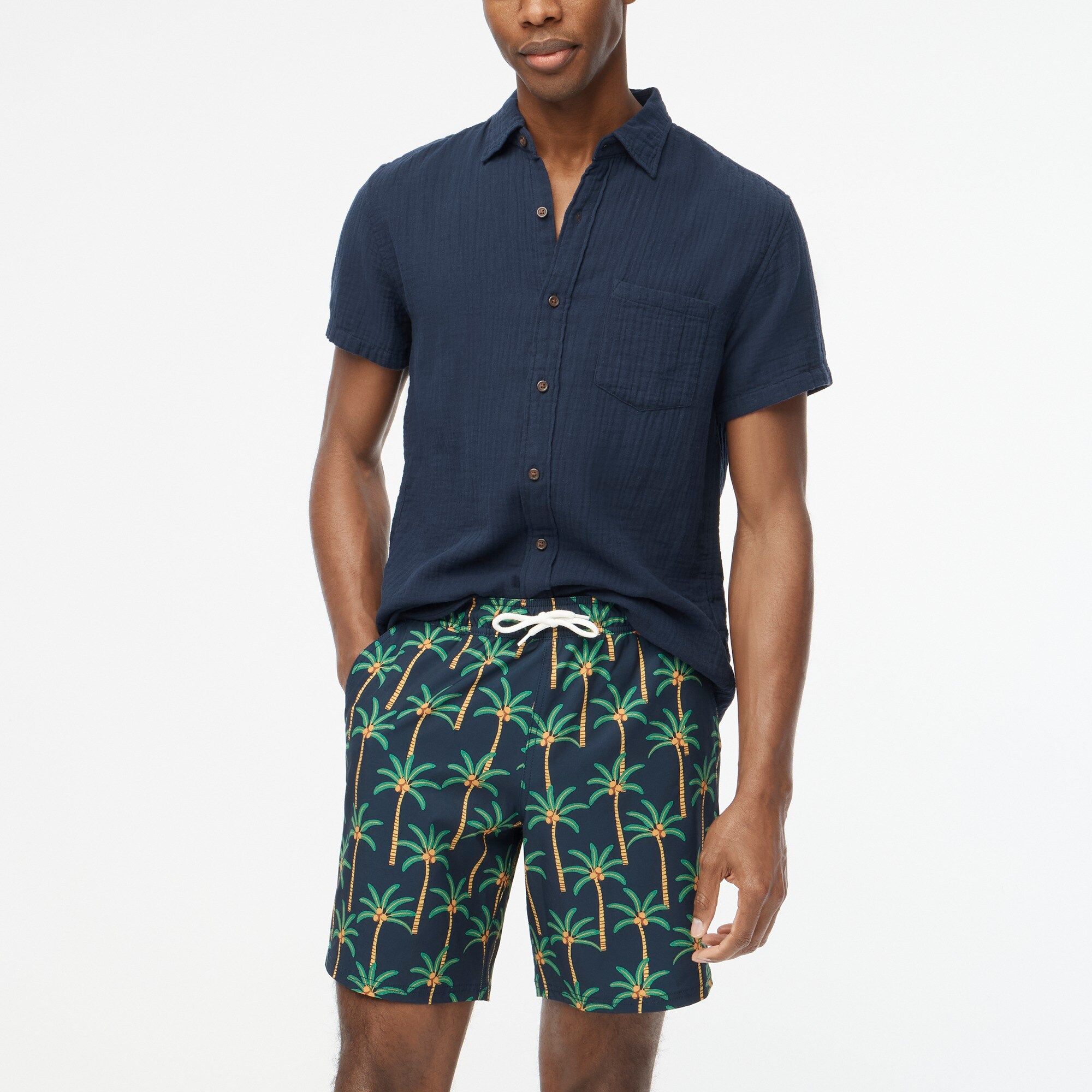 factory: 8&quot; printed swim trunk for men
