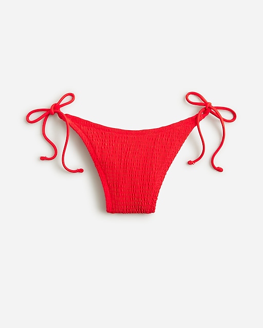 womens Smocked string bikini bottom
