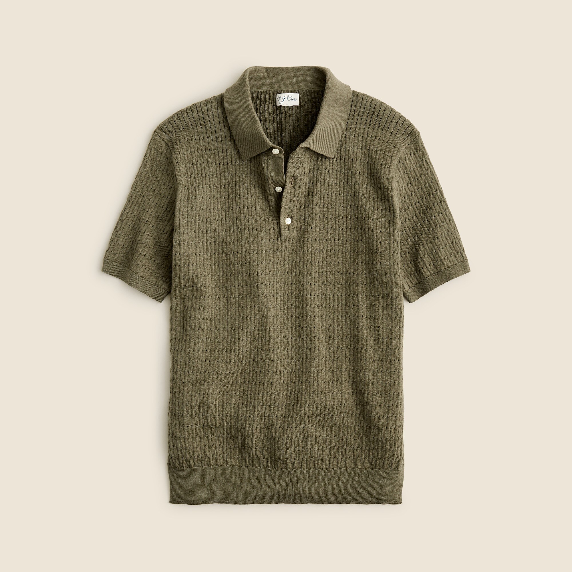 本日限定Cotton Knit Short-Sleeve Polo オリーブ 1 Cable-Knit Cotton Short-Sleeve Sweater | Ralph Lauren