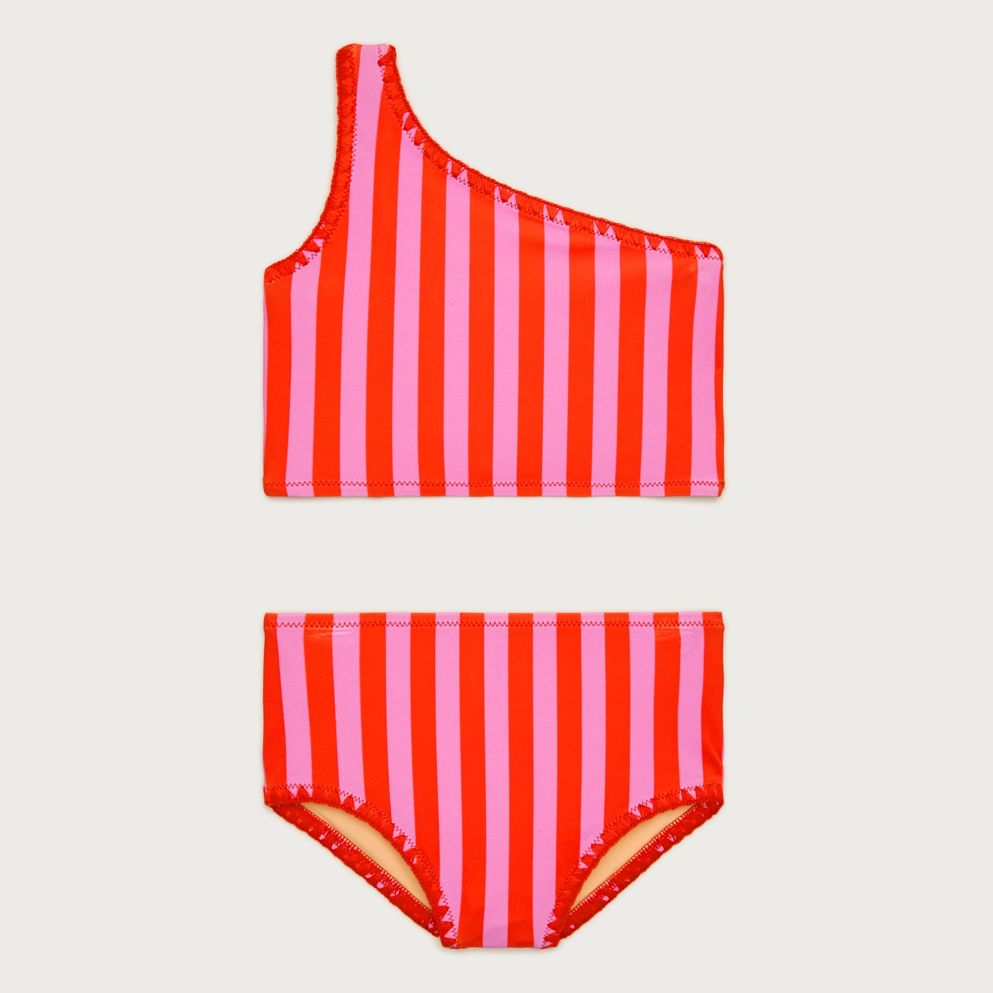 Girls' stitched one-shoulder two-piece swimsuit from J.Crew - $56