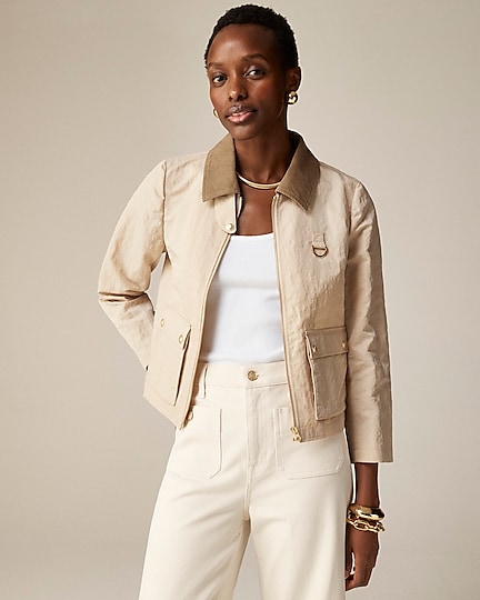j.crew: barn jacket&trade; in crinkle nylon for women