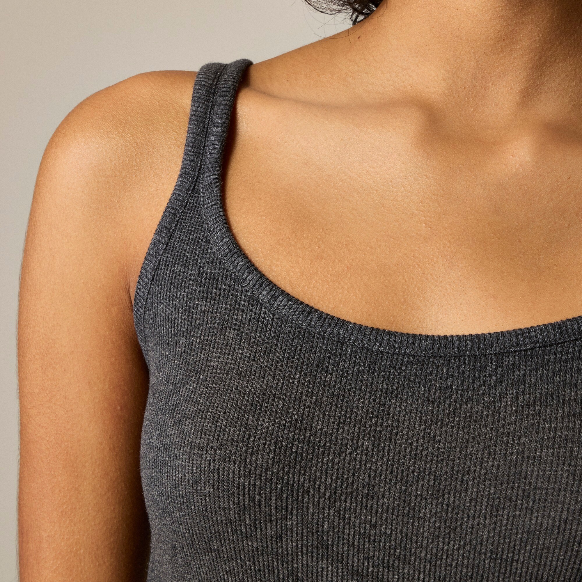 Fine rib racerback tank top