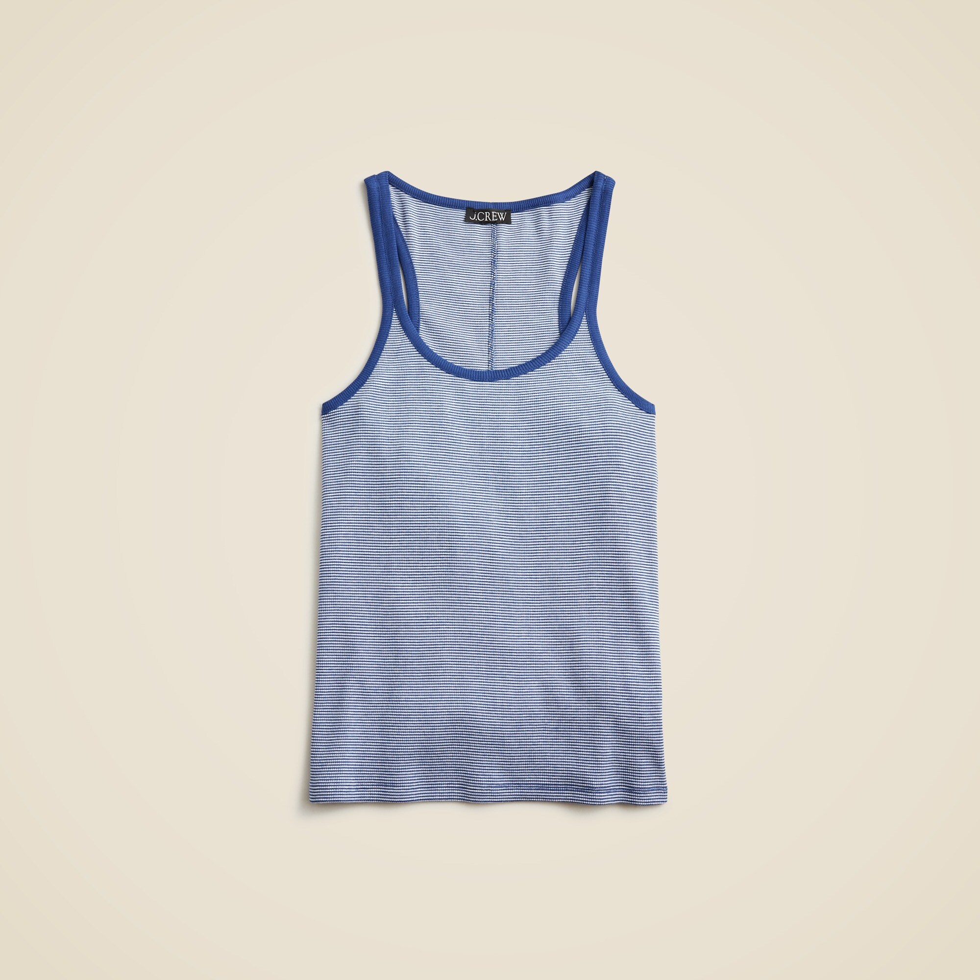 Fine rib racerback tank top in stripe