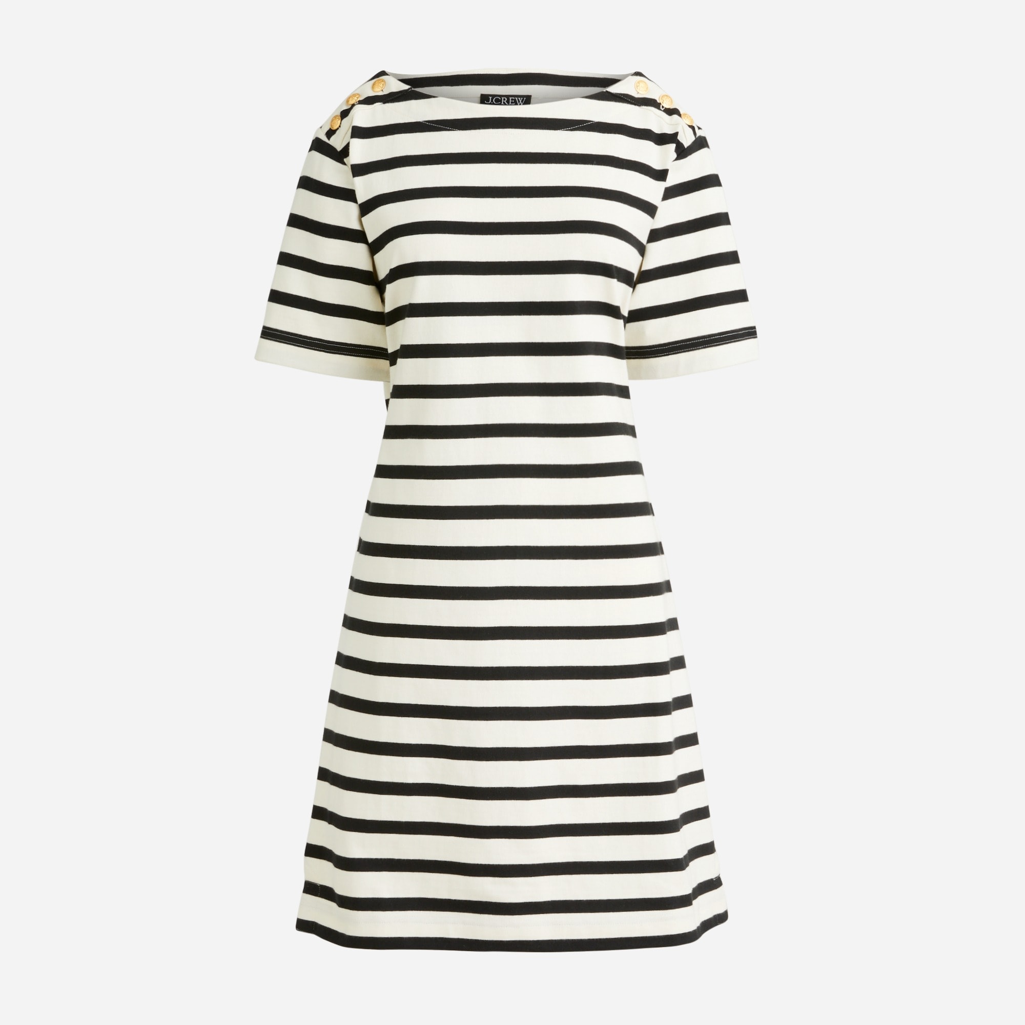 J crew black and white striped dress deals