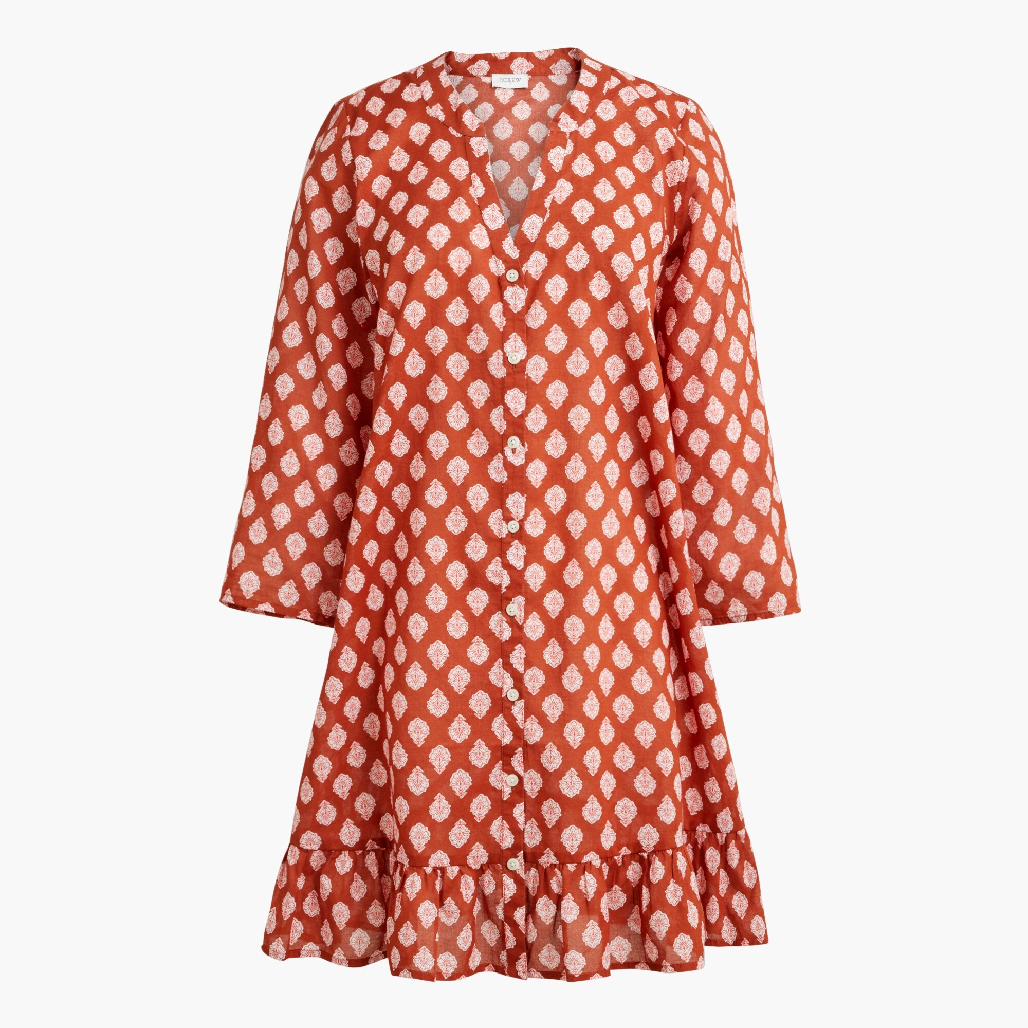 printed button-down tunic for women