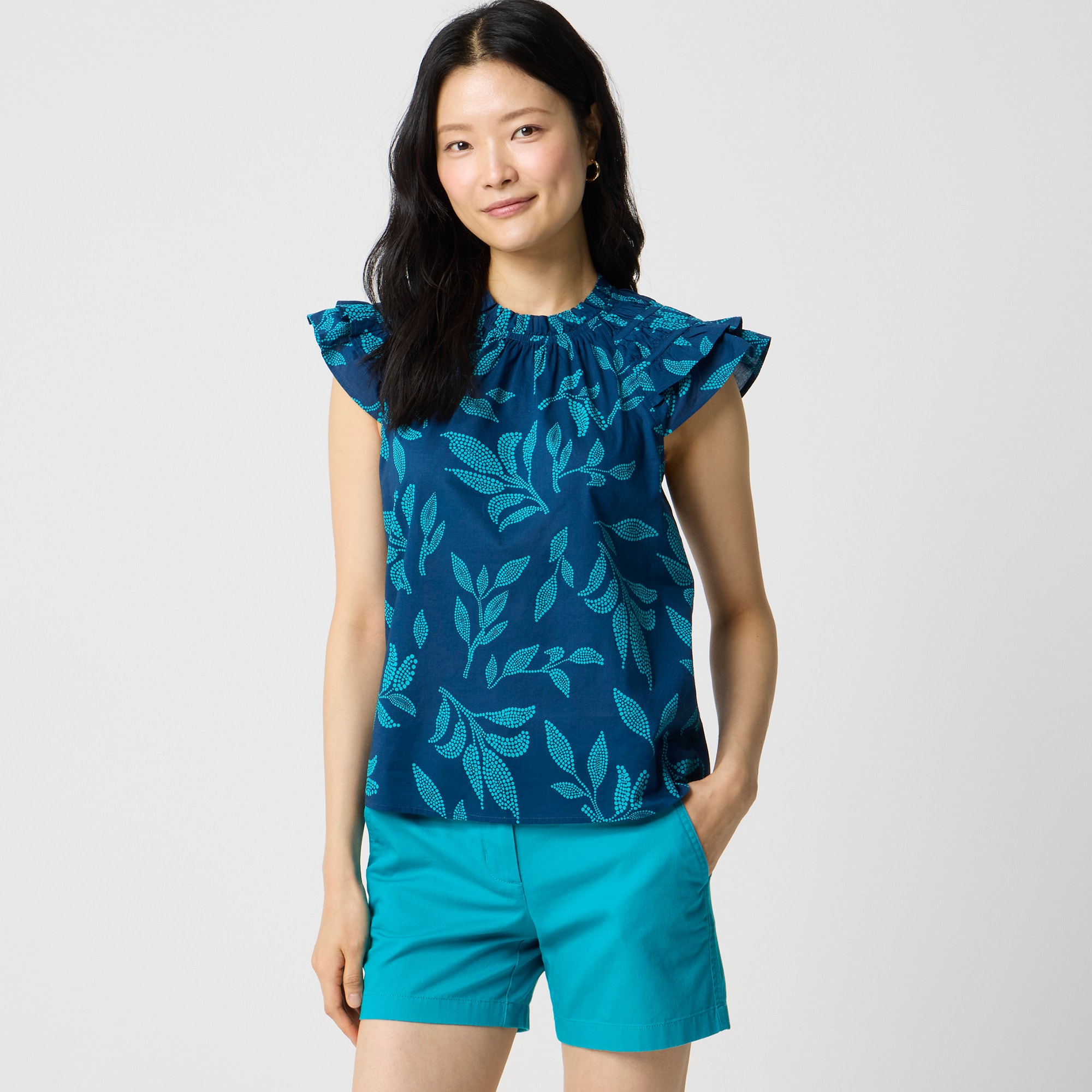 womens Flutter-sleeve top