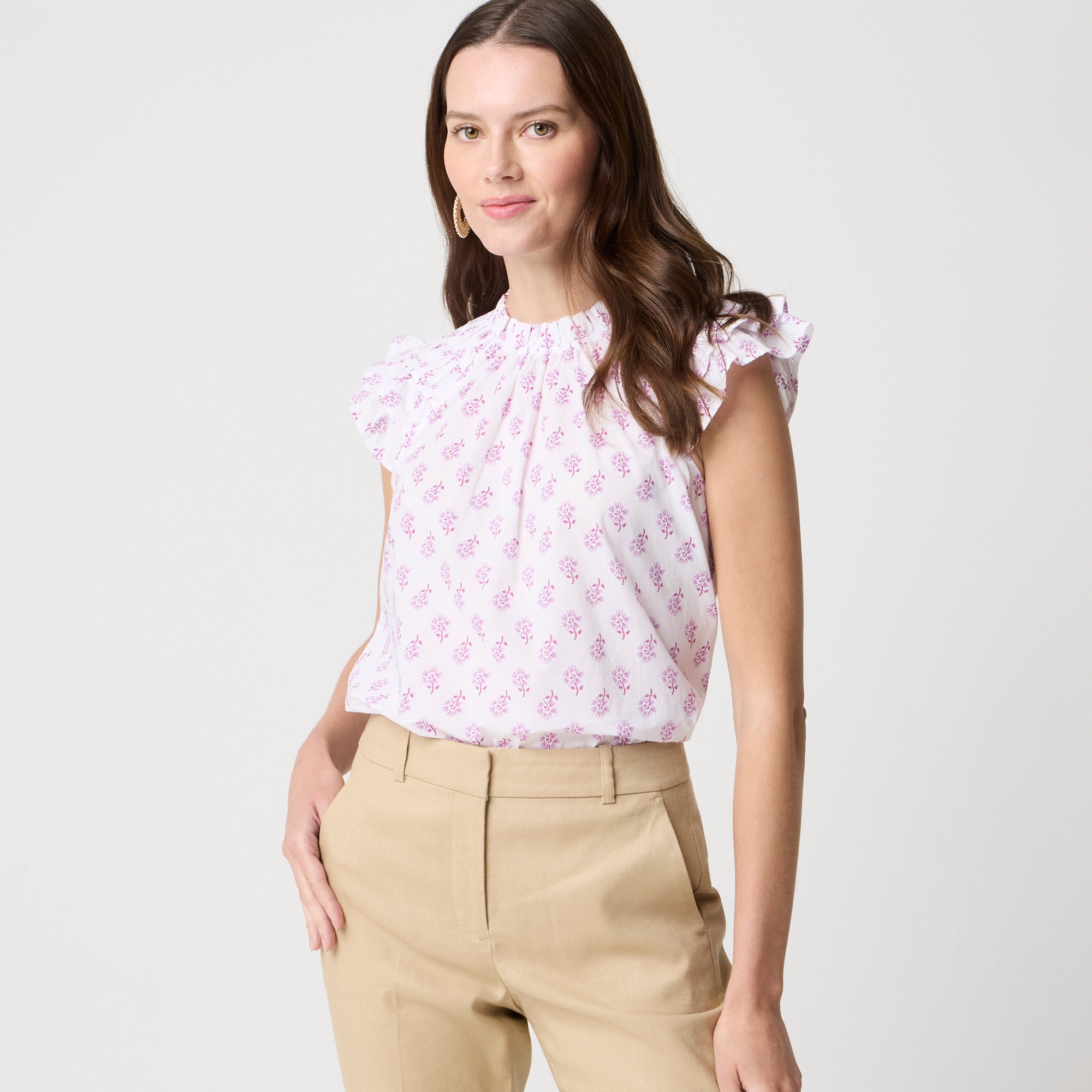 womens Flutter-sleeve top
