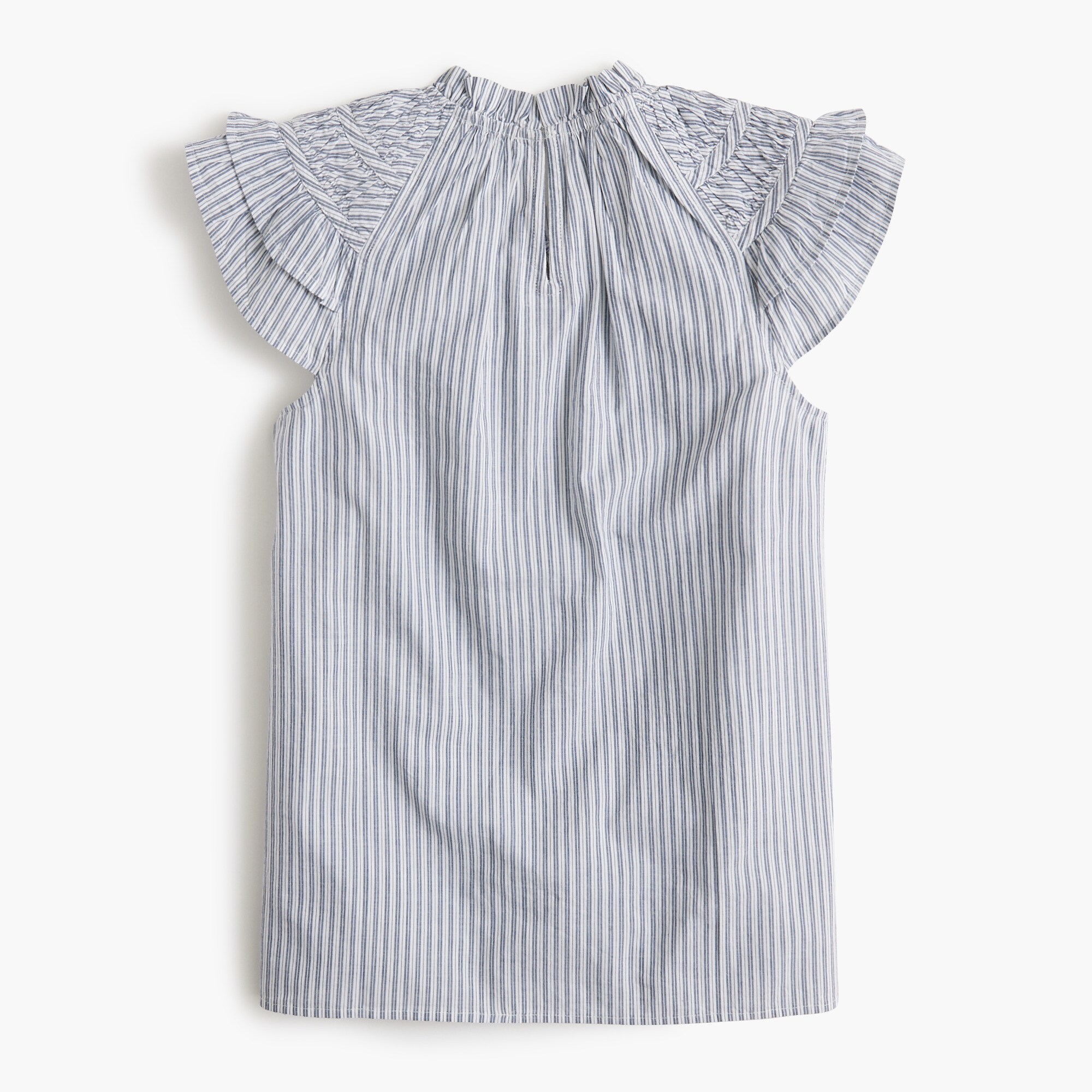 Striped flutter-sleeve top