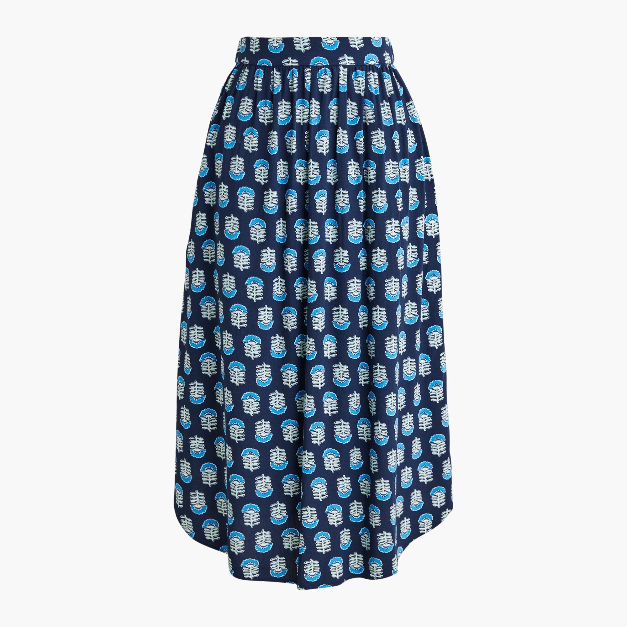 Midi skirt with flounce hem