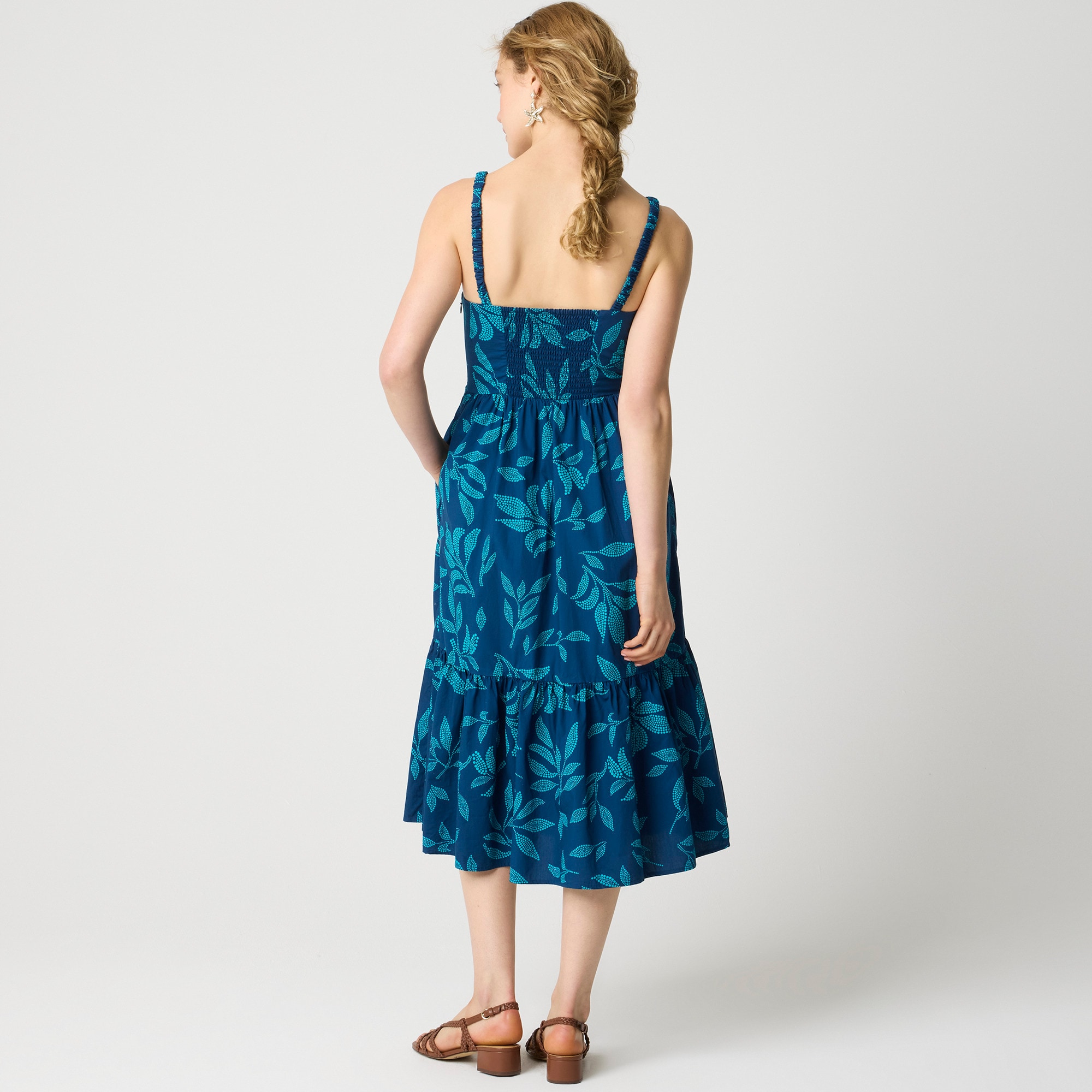 Poplin corset midi dress