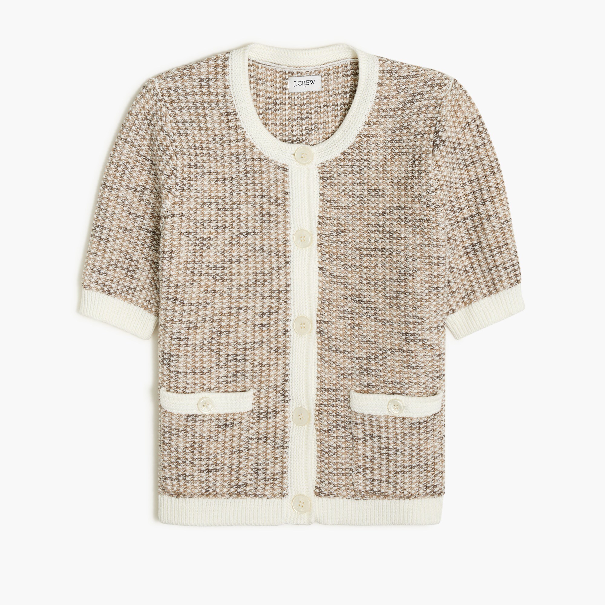 Short-sleeve lady cardigan sweater