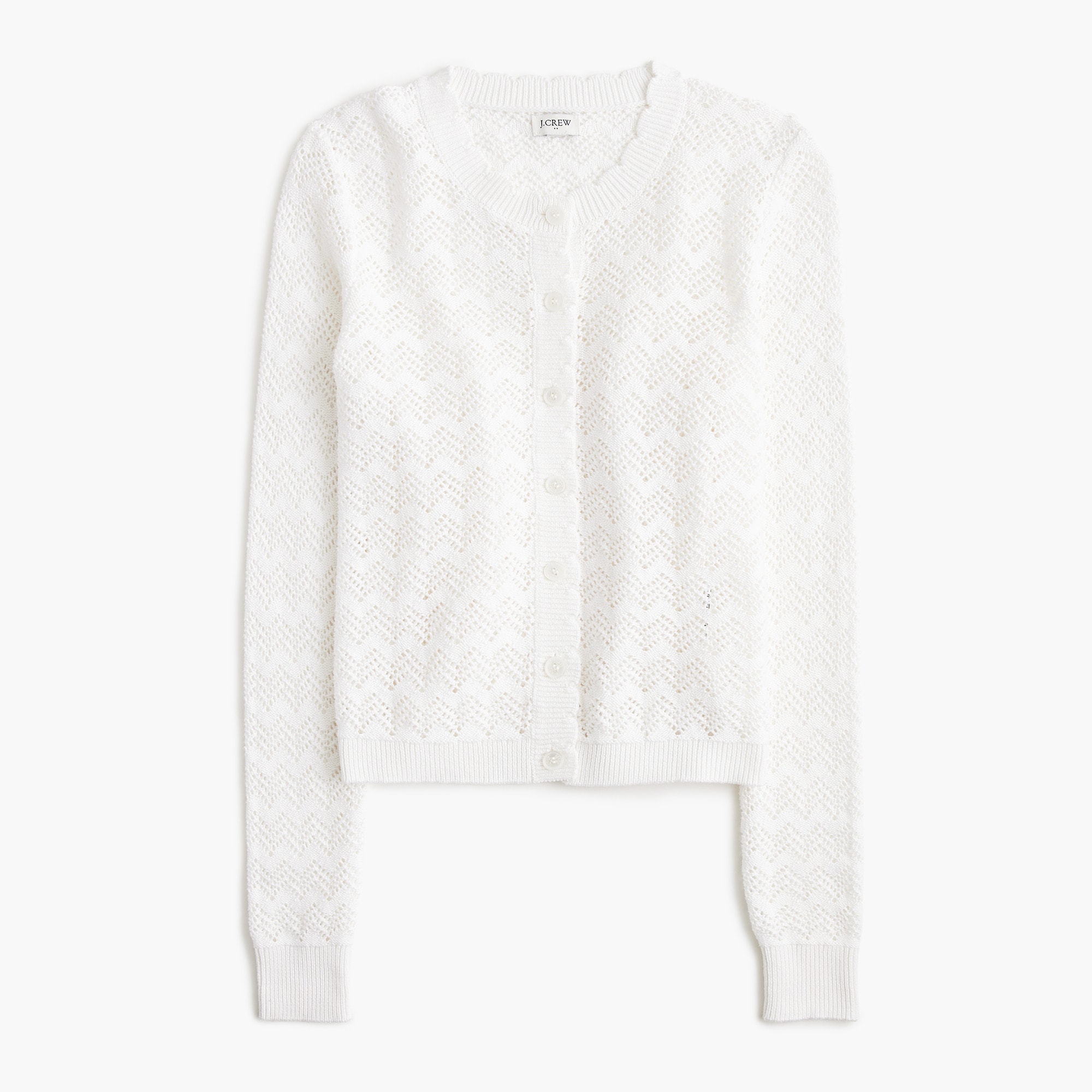 Pointelle cardigan sweater