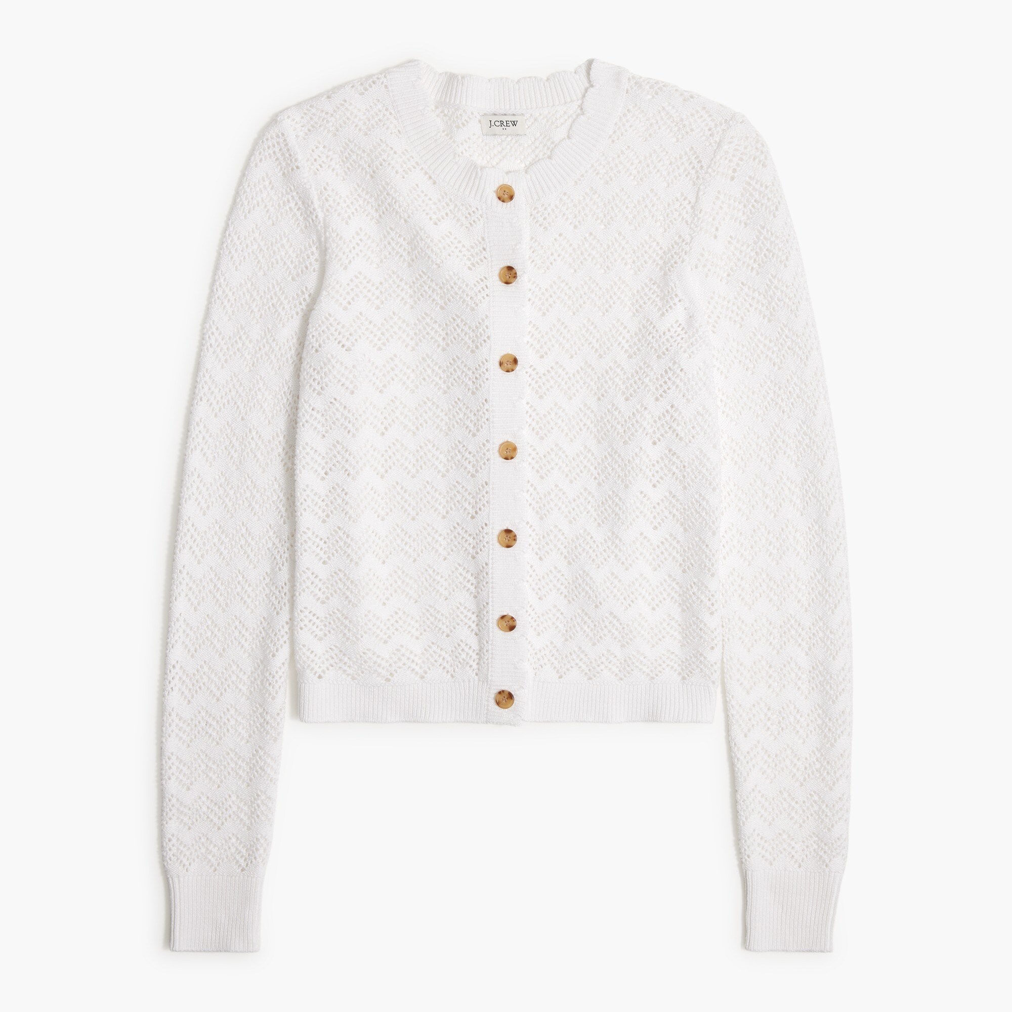 Pointelle cardigan sweater