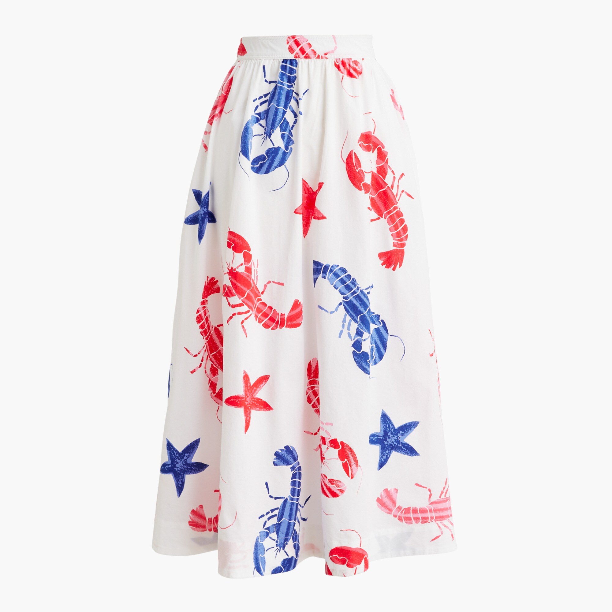 poplin midi skirt for women