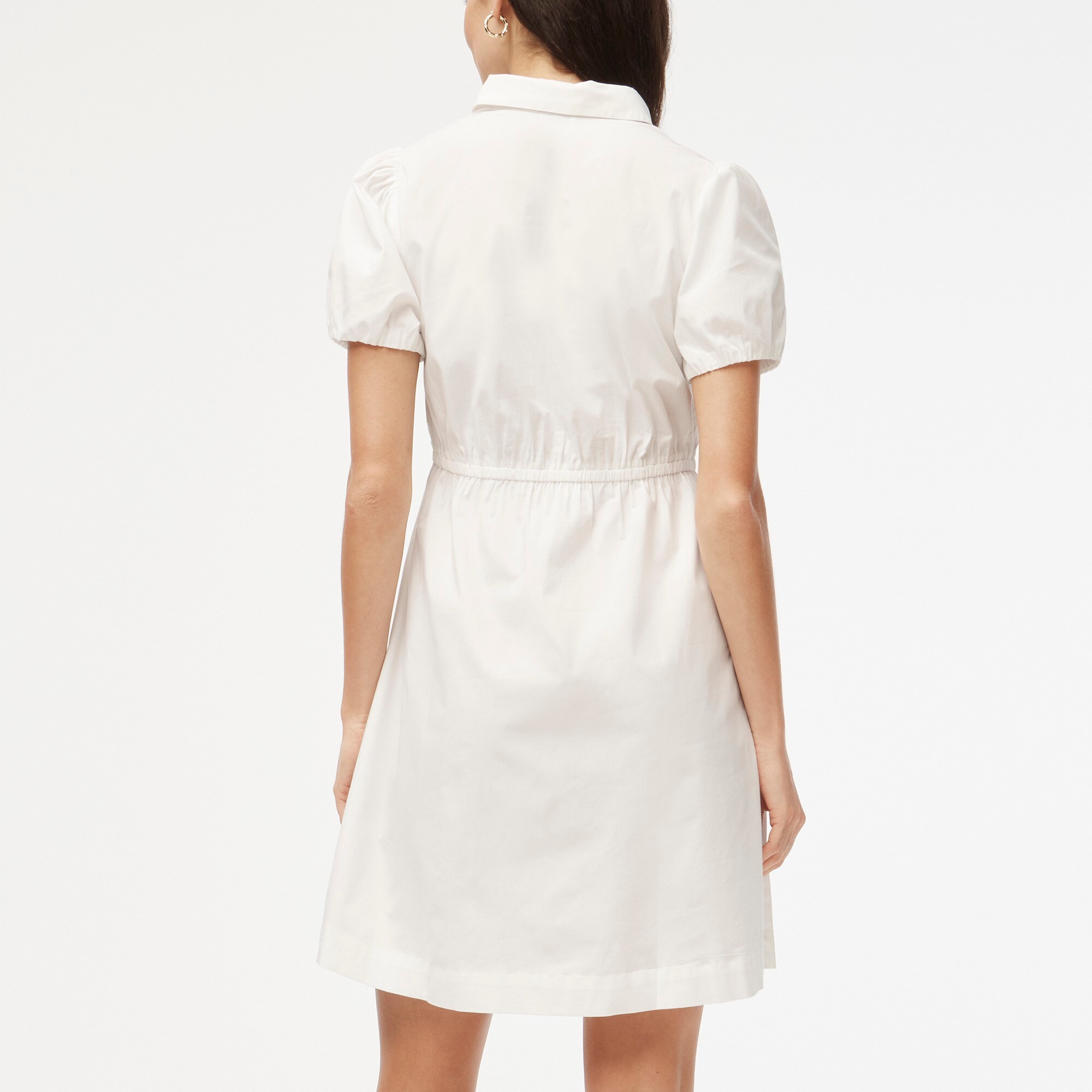 Collared short-sleeve tie-waist mini dress