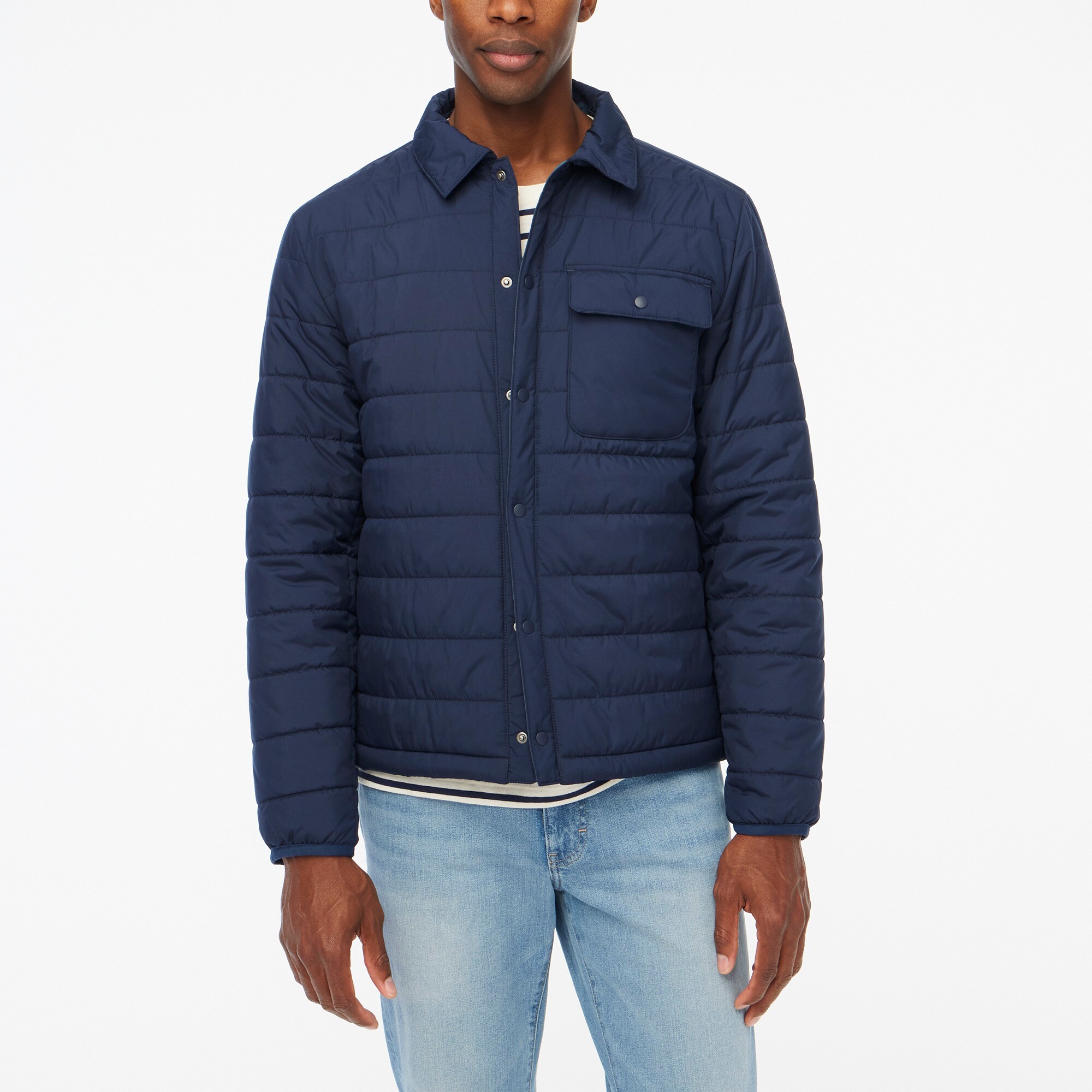 factory: jersey-lined quilted jacket for men