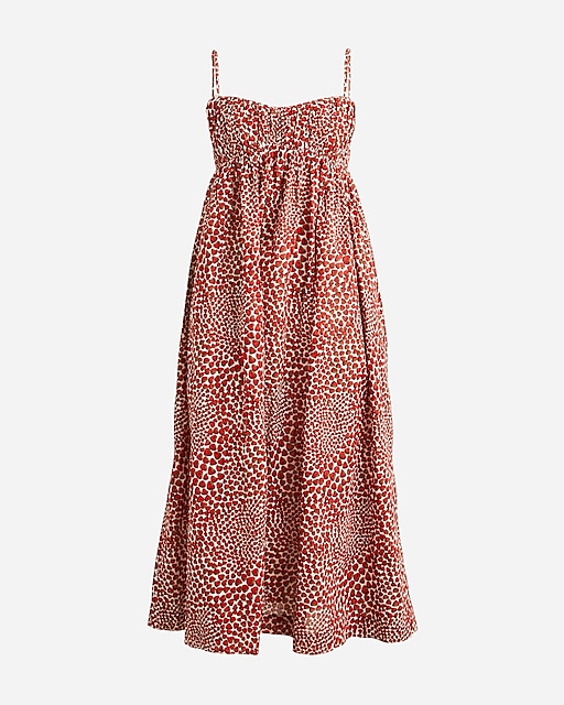  Empire-waist maxi dress in strawberry swirl print