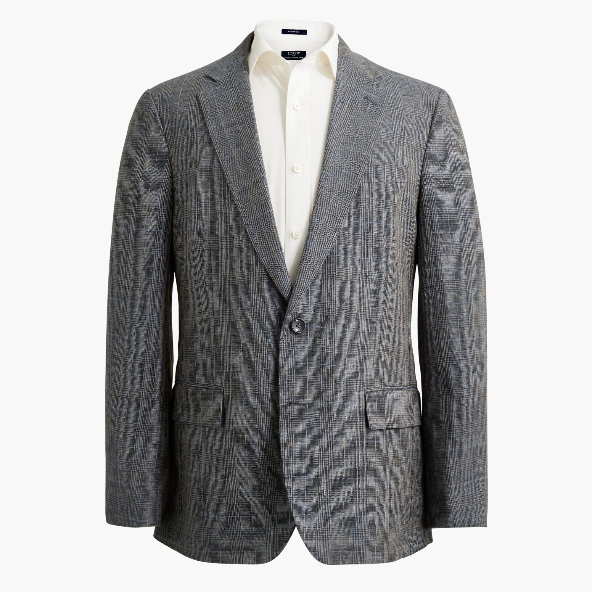 slim-fit thompson plaid linen blazer for men