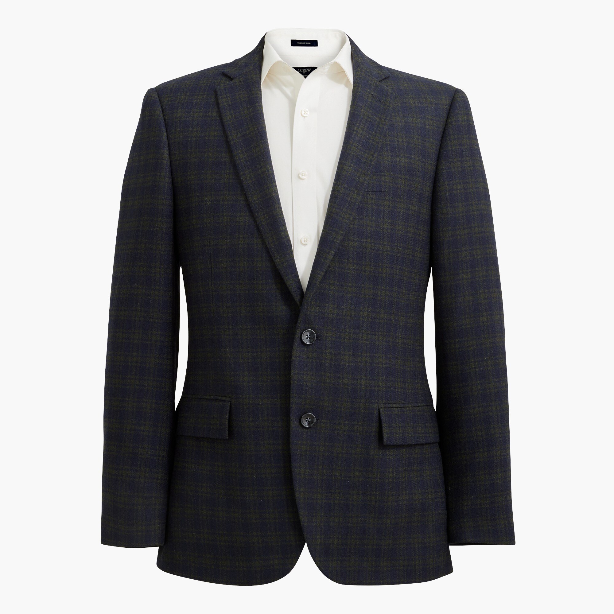 Slim-fit Thompson plaid wool-blend blazer