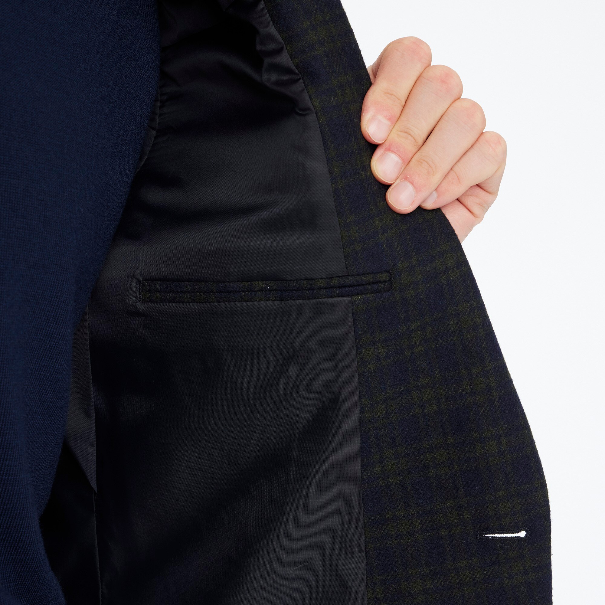 Slim-fit Thompson plaid wool-blend blazer
