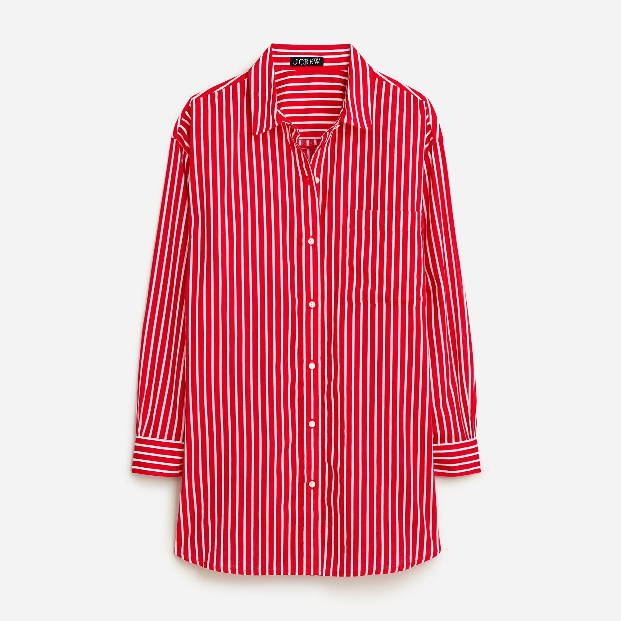 womens Cotton voile beach shirt in stripe