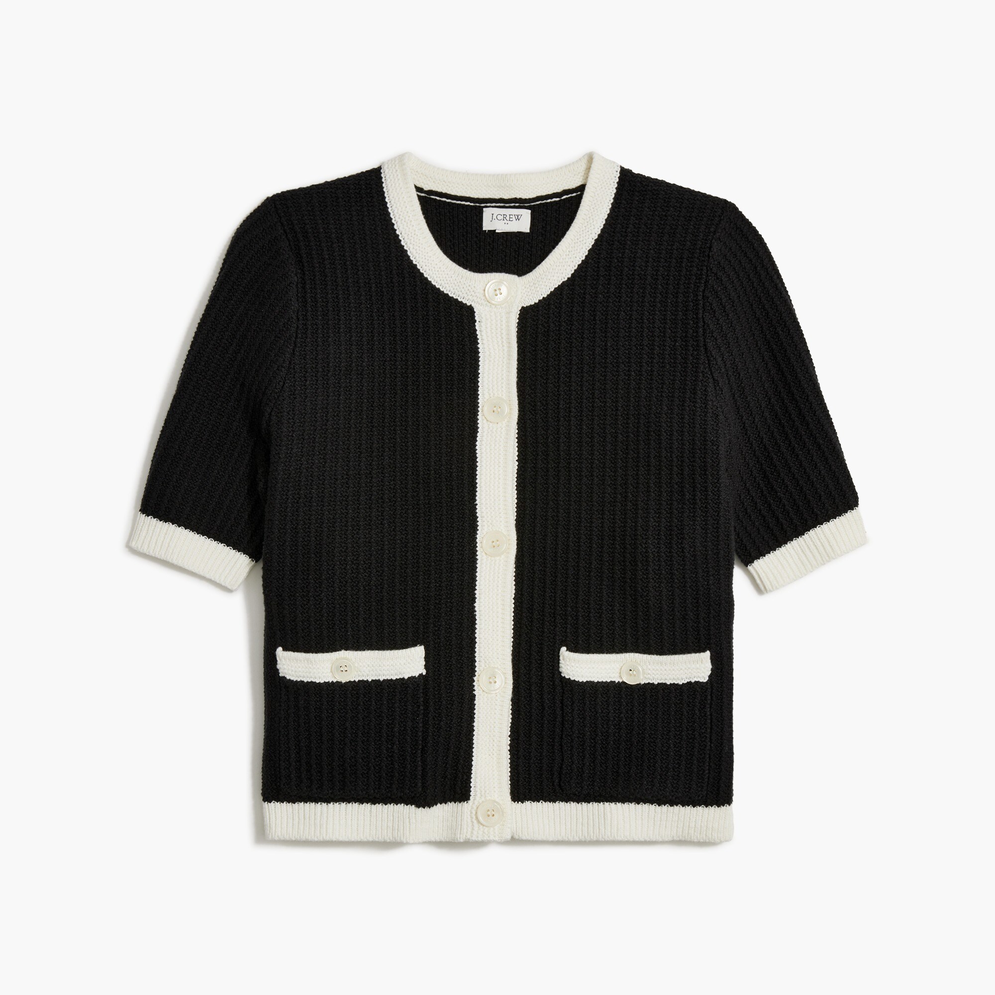 Short-sleeve lady cardigan sweater