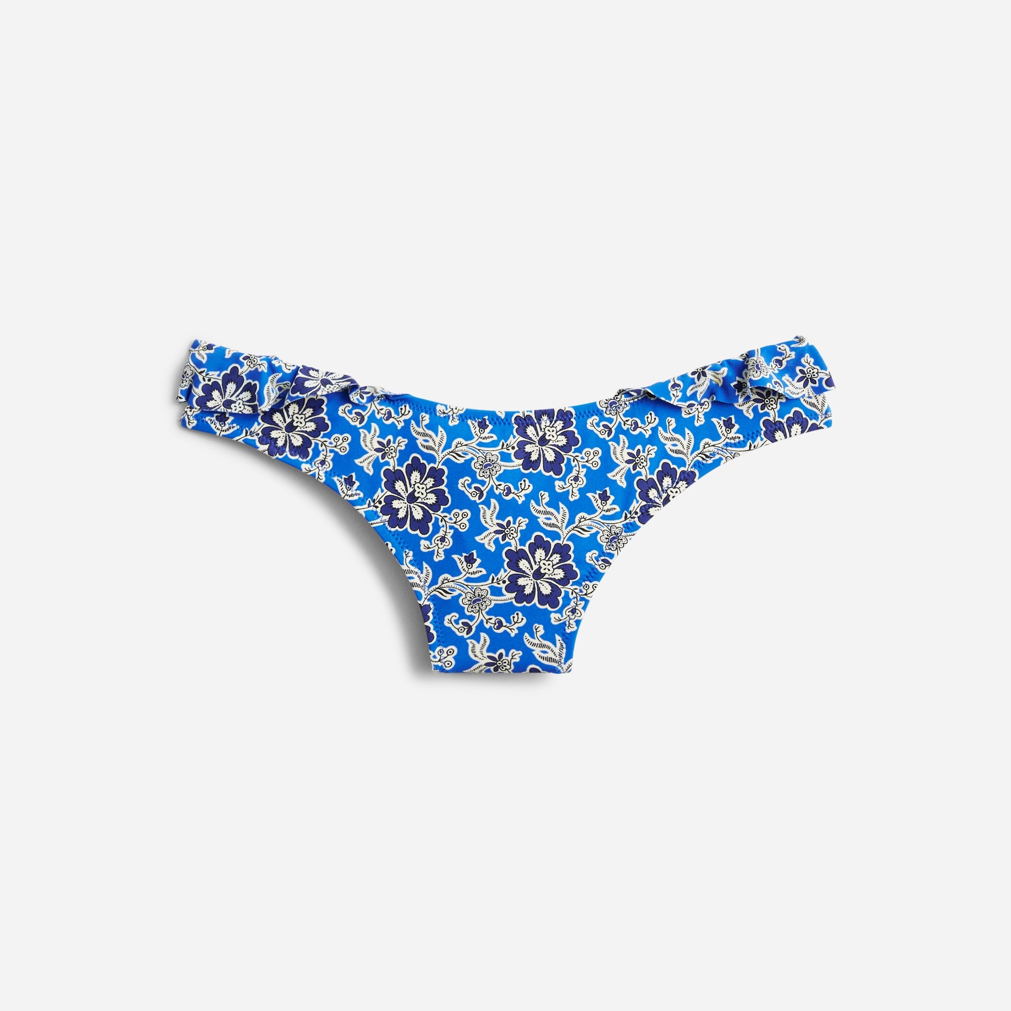 womens Ruffle bikini bottom in cobalt floral