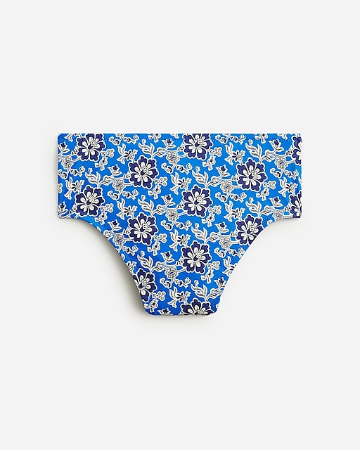 womens High-rise bikini bottom in cobalt floral