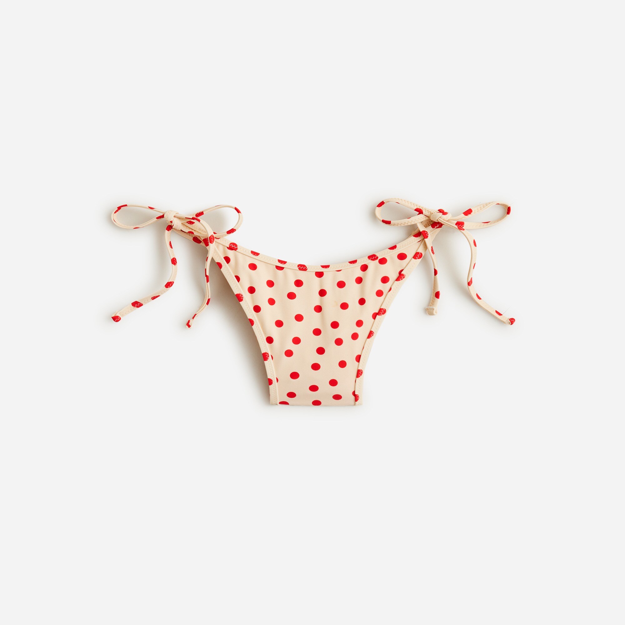 womens String hipster bikini bottom in red dot print