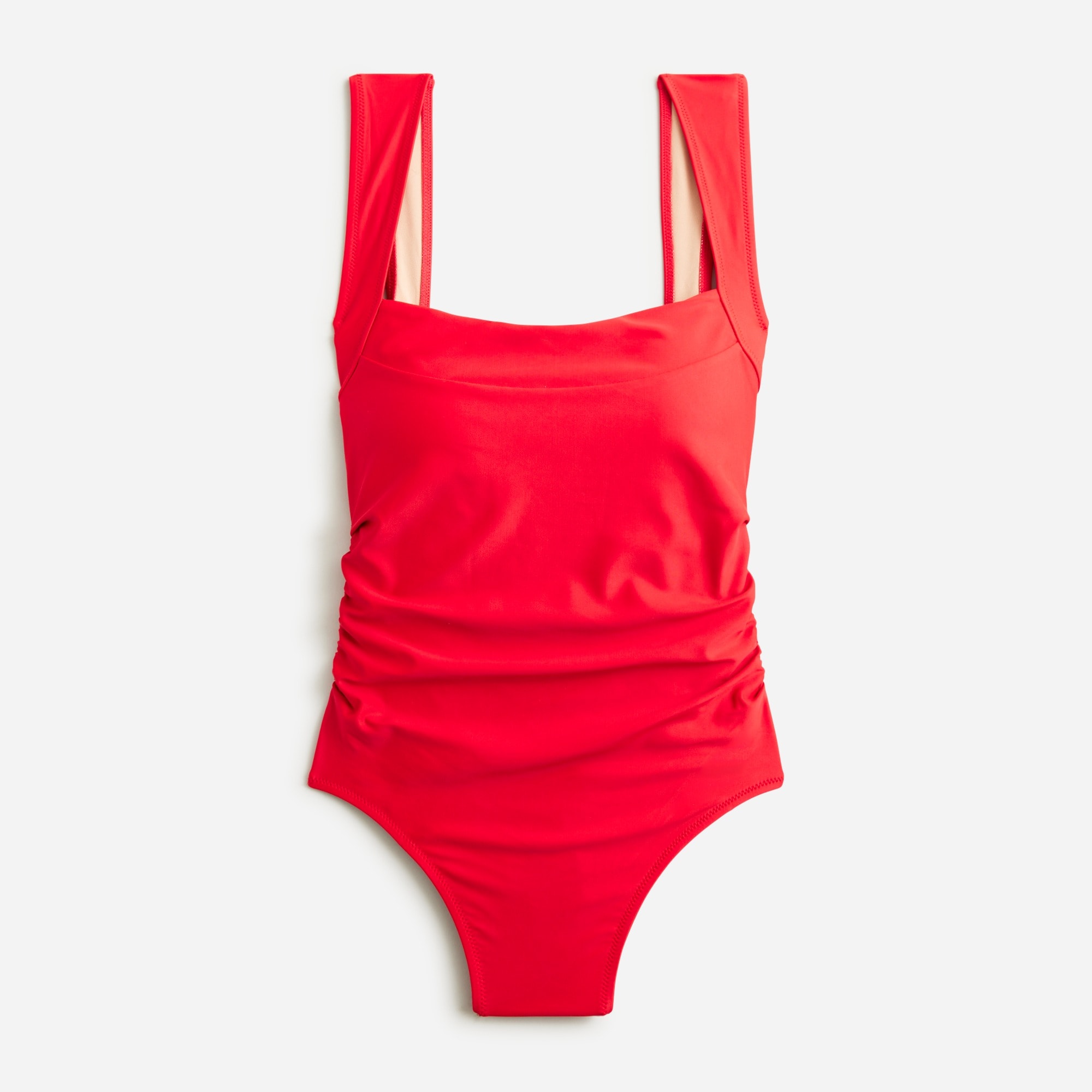 womens Ruched squareneck one-piece swimsuit