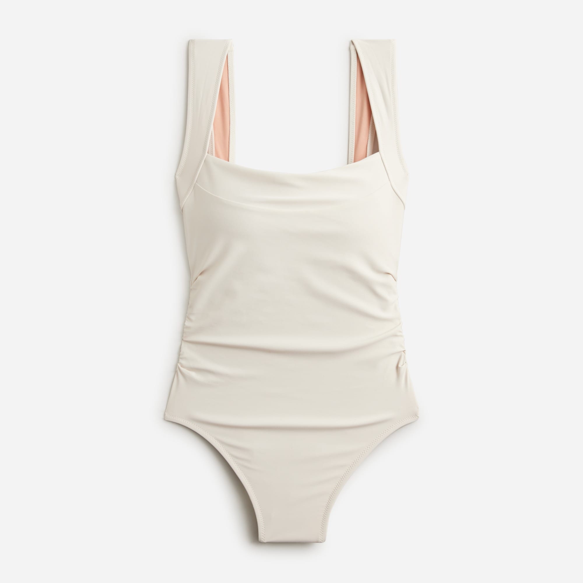  Ruched squareneck one-piece swimsuit