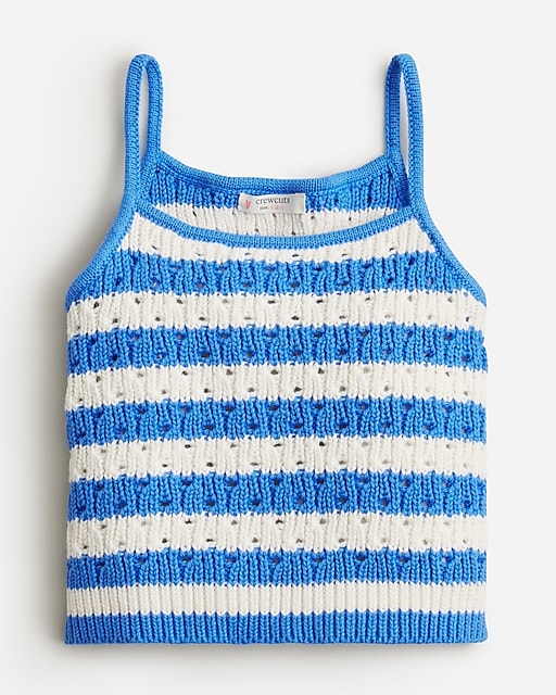 girls Girls' cropped pointelle-knit sweater tank top