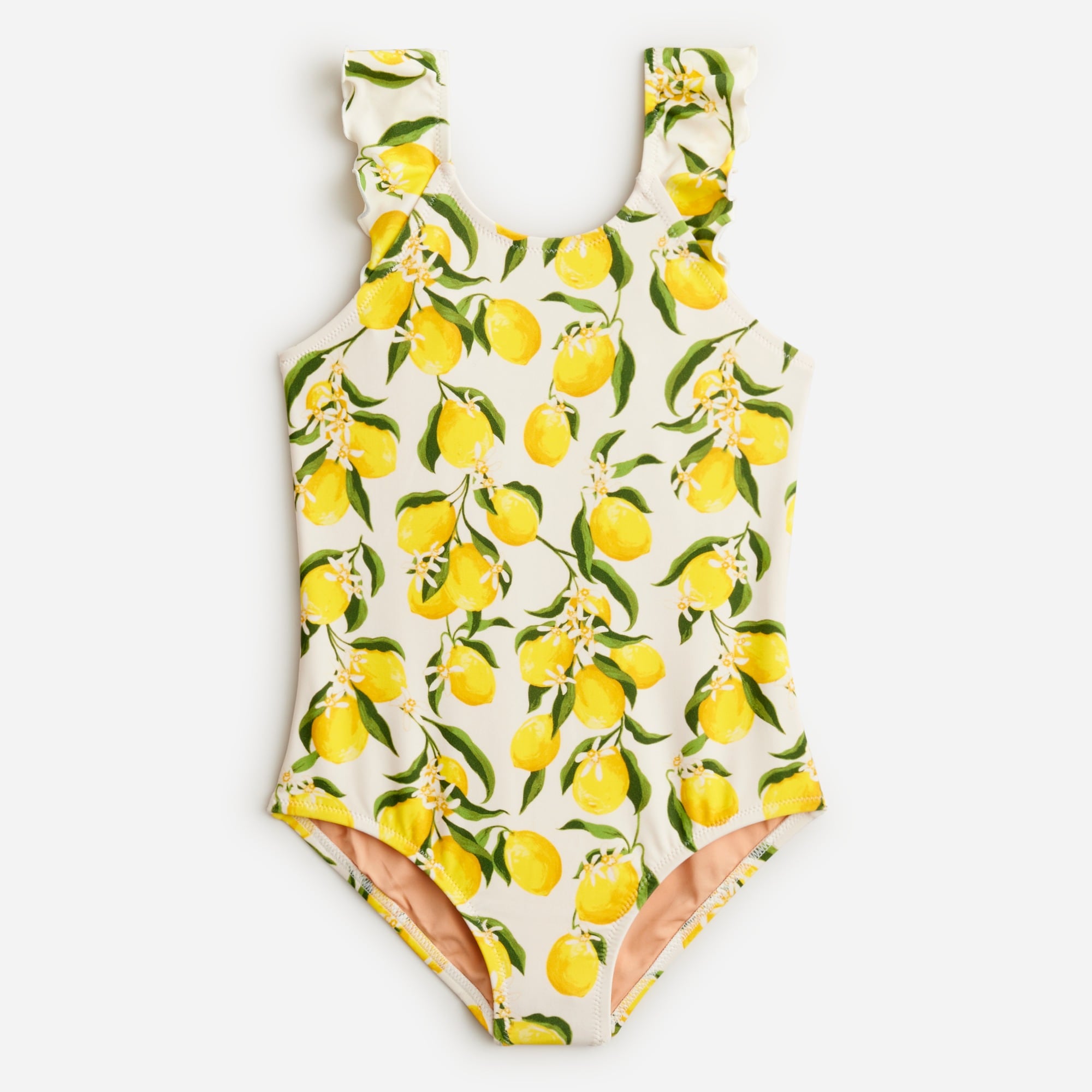  Girls' ruffle scoopneck one-piece swimsuit with UPF 50+