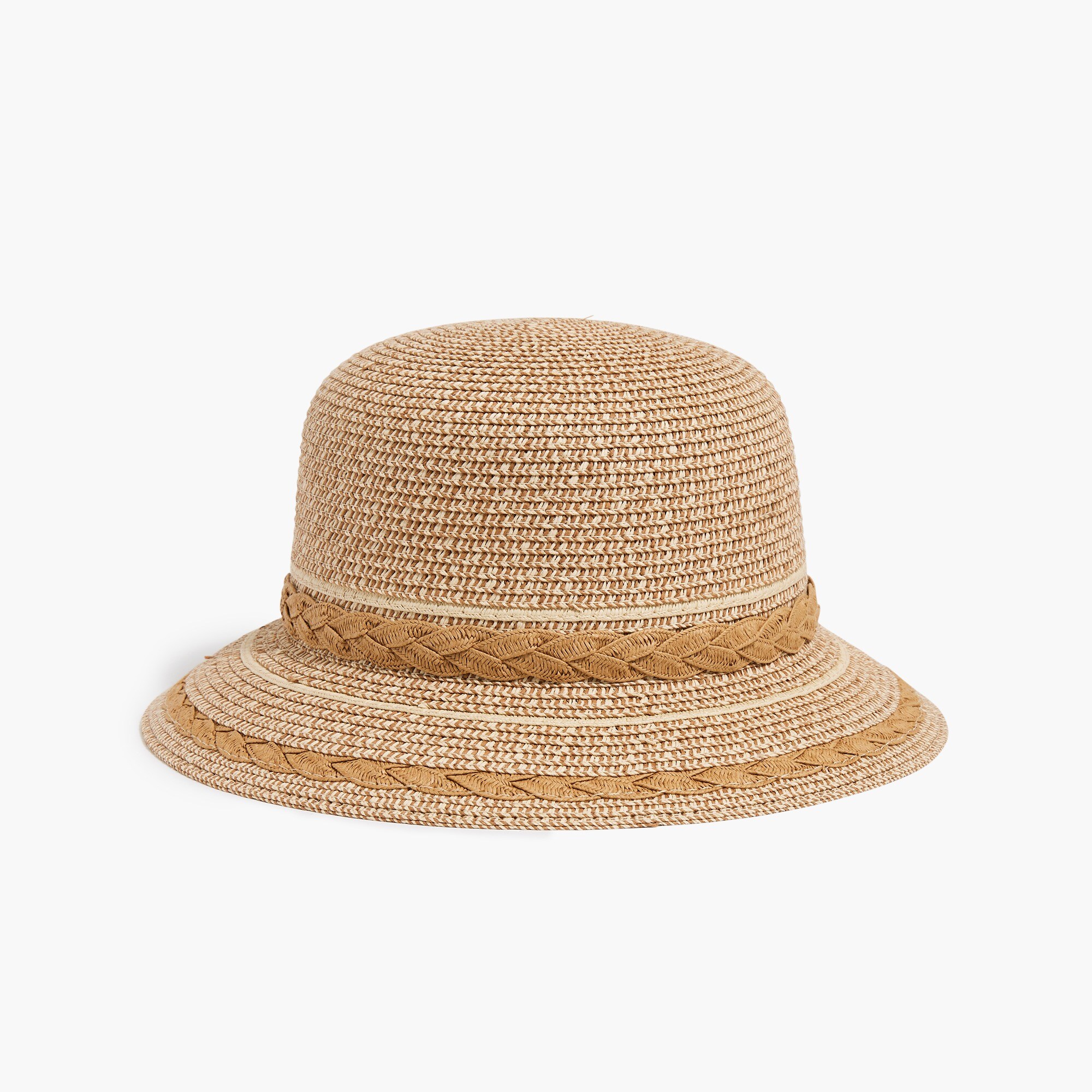 Bucket hat with braided trim