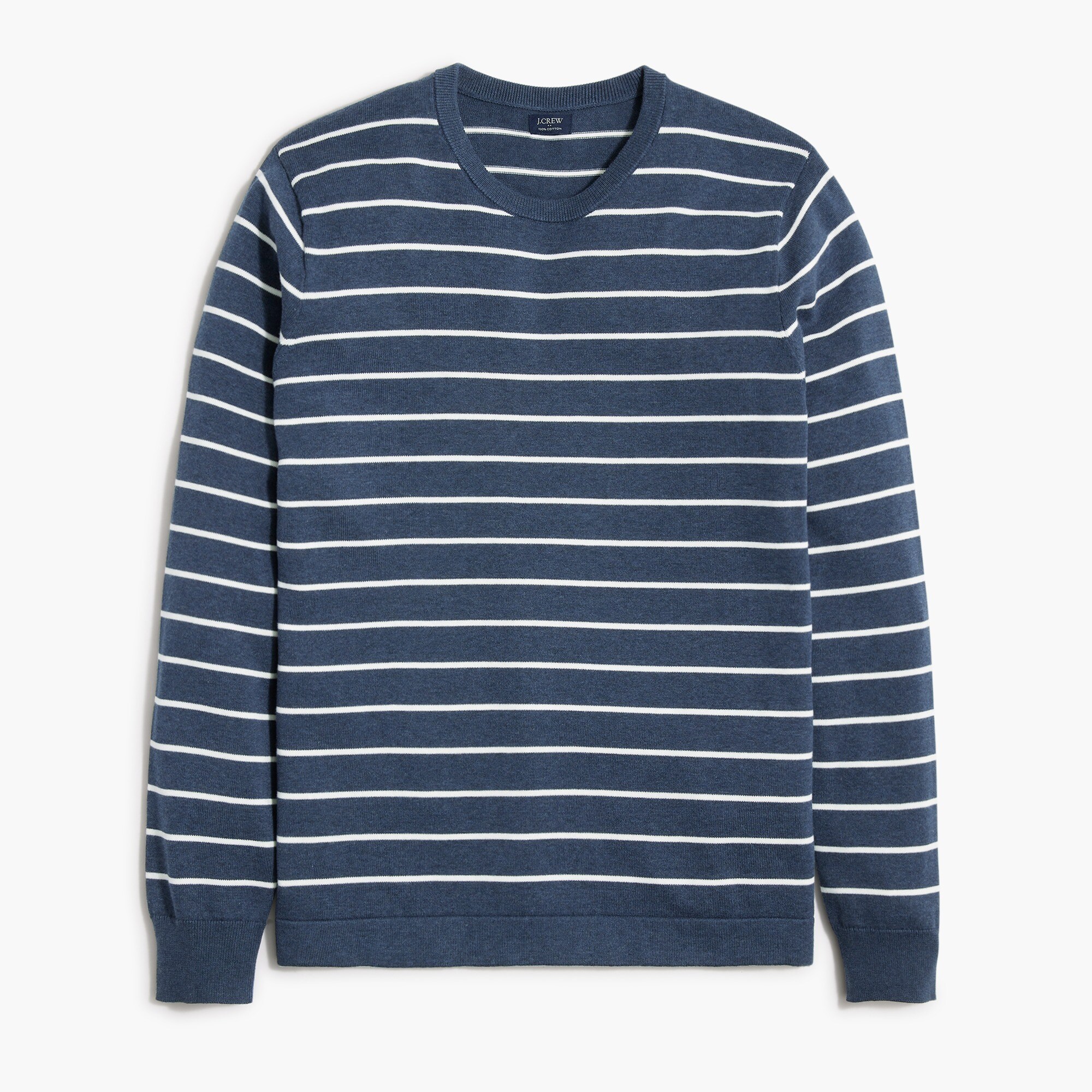 striped cotton crewneck sweater-tee for men