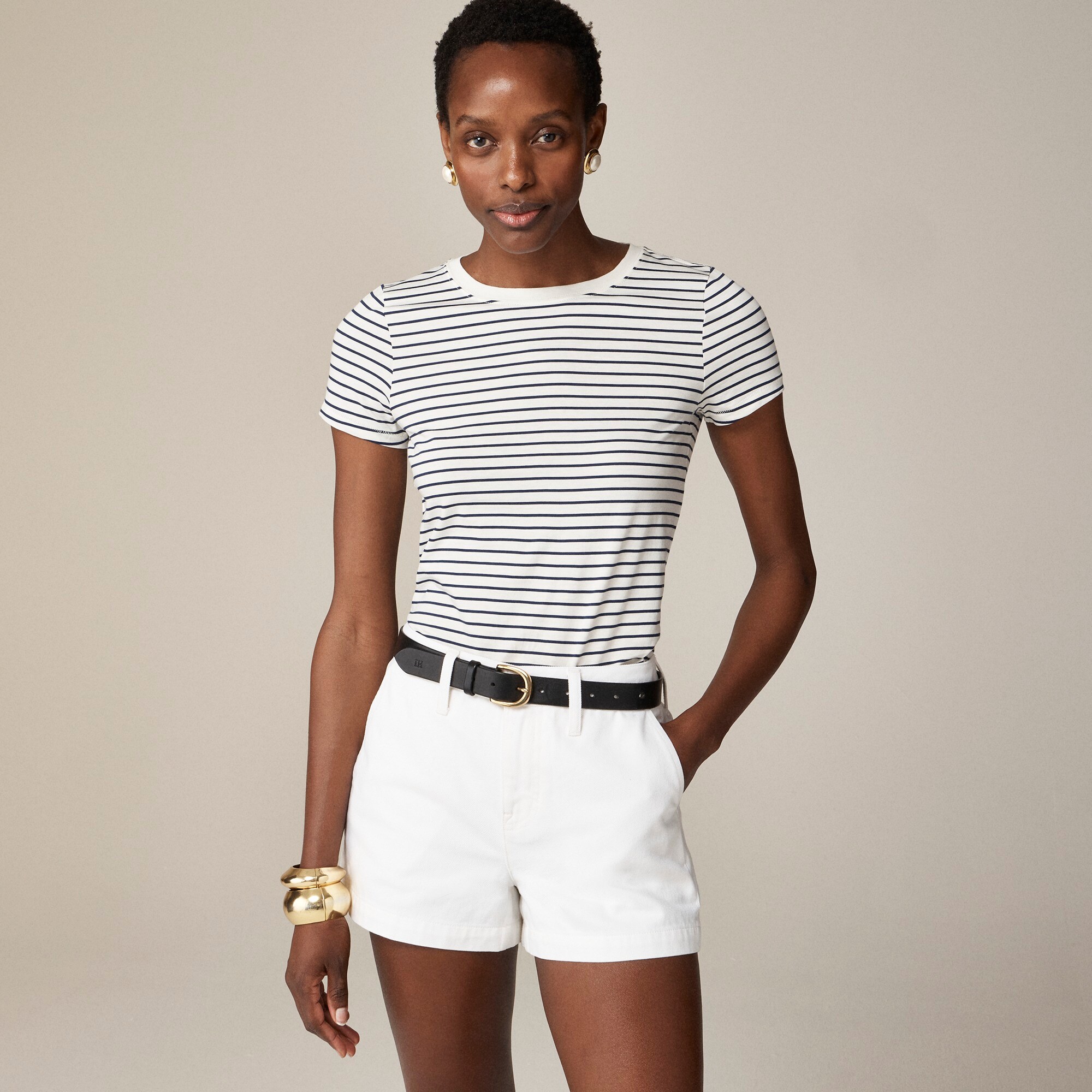 Pima cotton slim-fit T-shirt in stripe