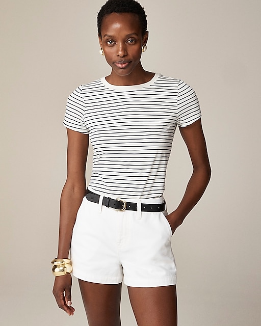 womens Pima cotton slim-fit T-shirt in stripe