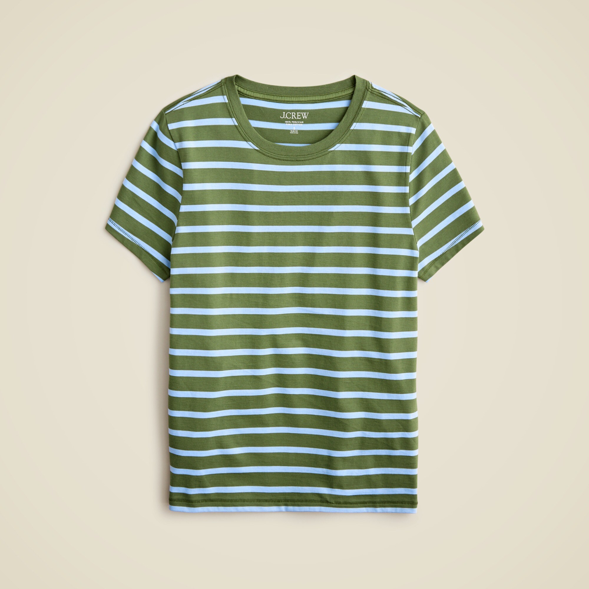 J.Crew: Pima Cotton Slim-fit T-shirt In Stripe For Women